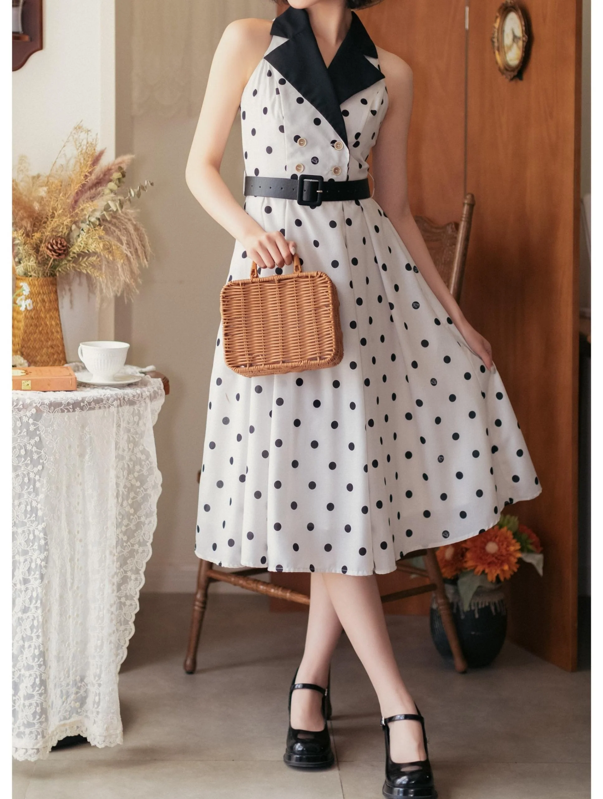 Afternoon Forest - Vintage Lolita Halter-neck JSK Dress in French Style - Image 6