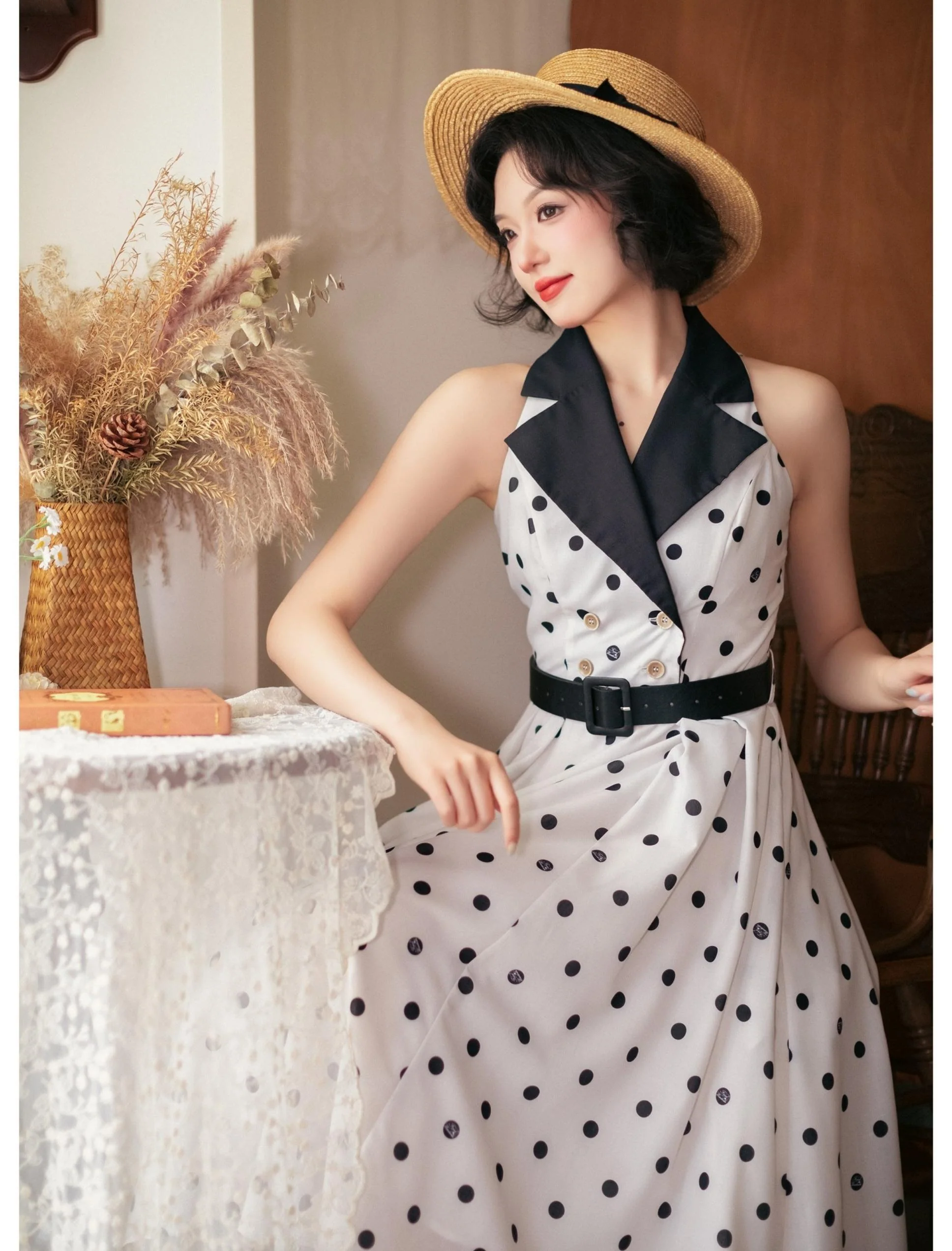 Afternoon Forest - Vintage Lolita Halter-neck JSK Dress in French Style - Image 8