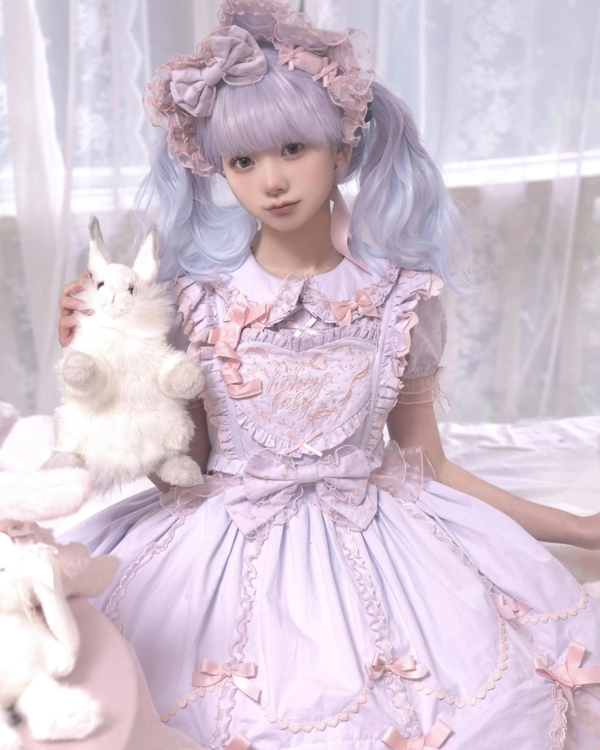 Sweet Diary SP - Vintage Lolita Jumper Dress Petal-like Hem JSK Headdress Set - Image 12