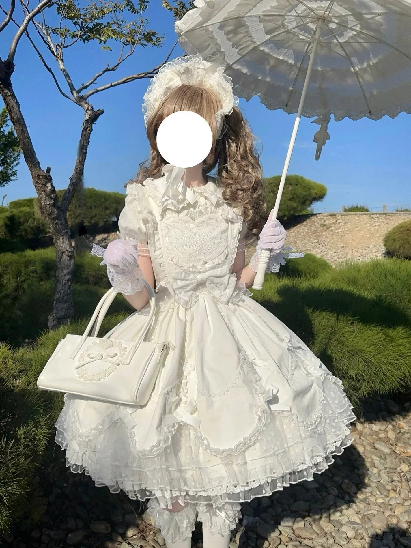 Sweet Diary SP - Vintage Lolita Jumper Dress Petal-like Hem JSK Headdress Set - Image 14