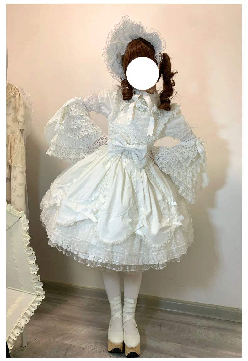 Sweet Diary SP - Vintage Lolita Jumper Dress Petal-like Hem JSK Headdress Set - Image 20