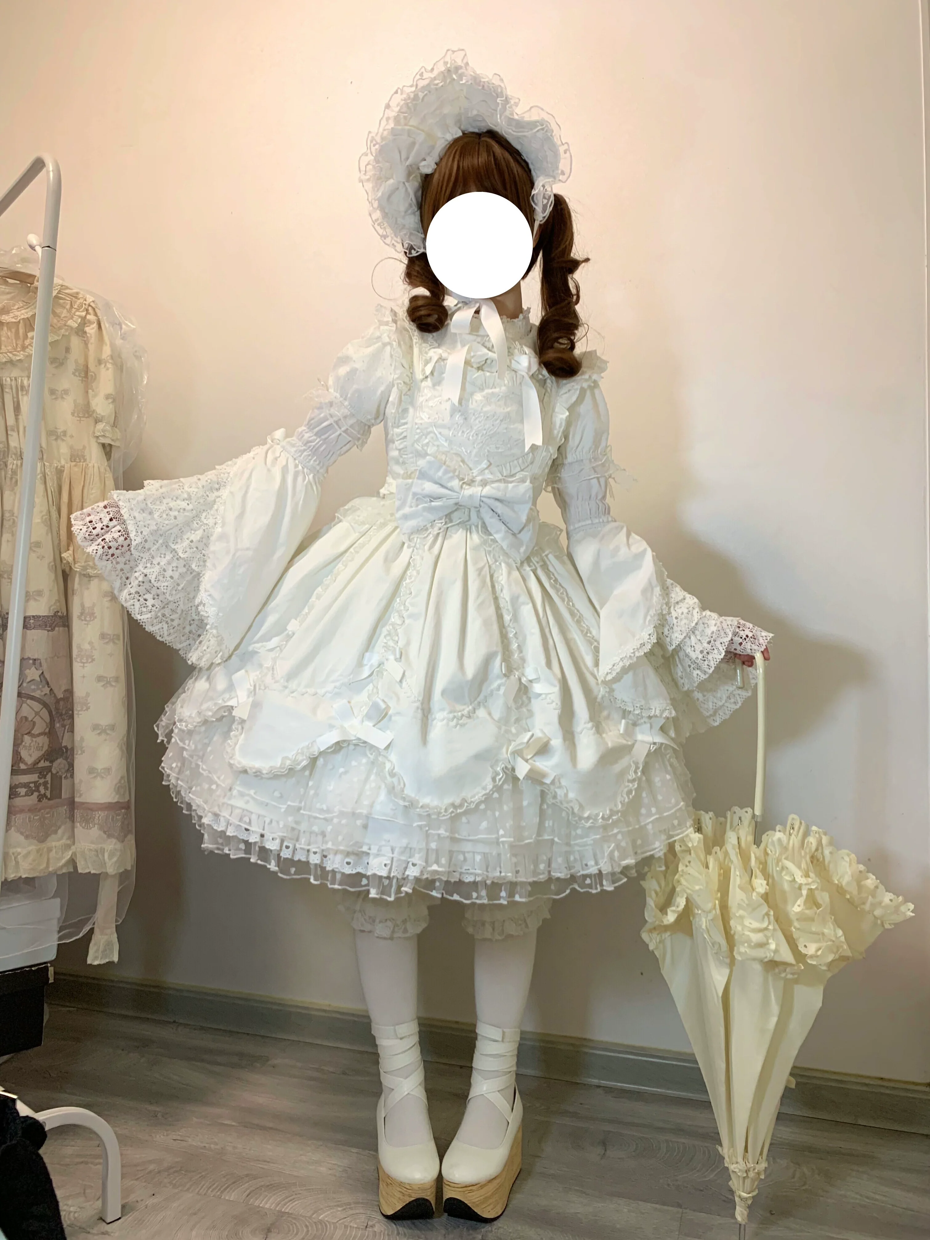 Sweet Diary SP - Vintage Lolita Jumper Dress Petal-like Hem JSK Headdress Set - Image 21