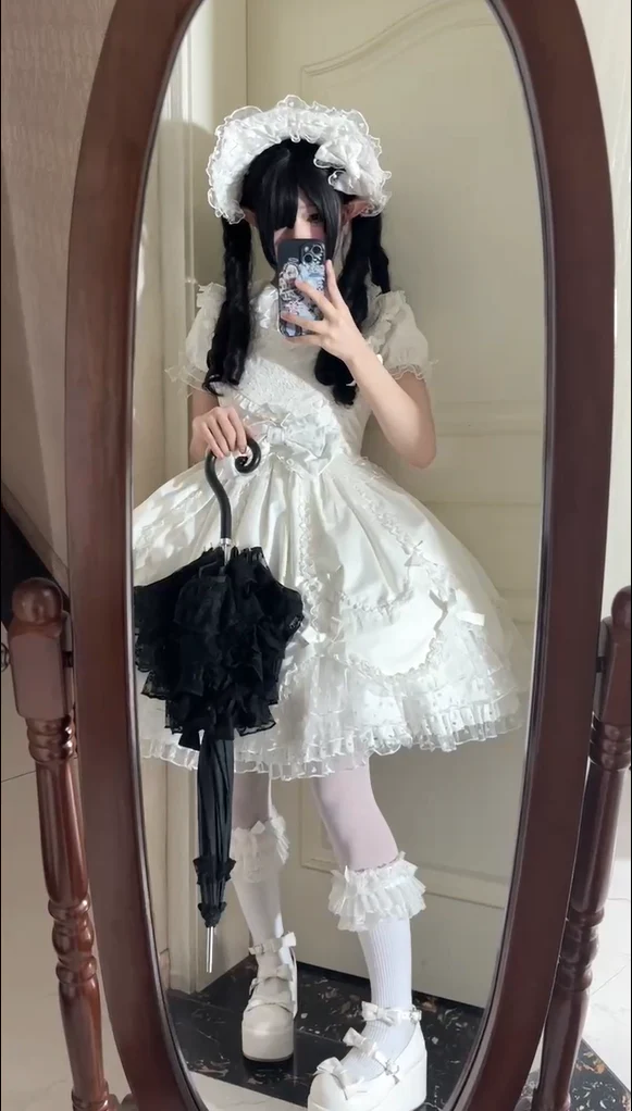 Sweet Diary SP - Vintage Lolita Jumper Dress Petal-like Hem JSK Headdress Set - Image 29