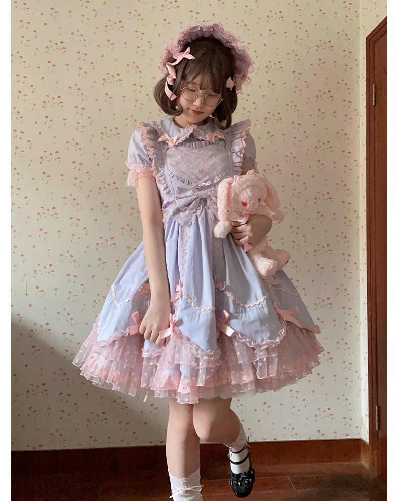Sweet Diary SP - Vintage Lolita Jumper Dress Petal-like Hem JSK Headdress Set - Image 42