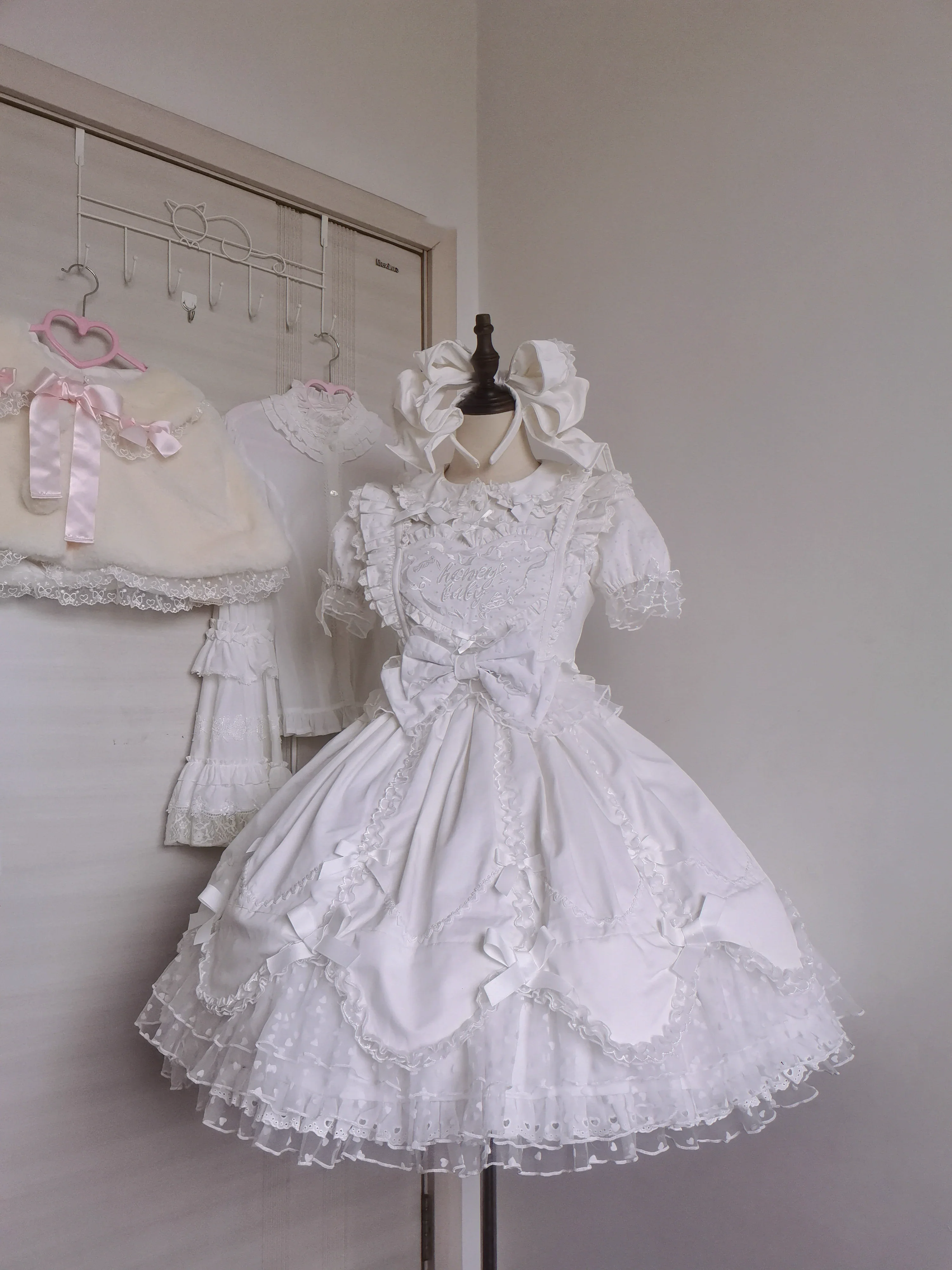 Sweet Diary SP - Vintage Lolita Jumper Dress Petal-like Hem JSK Headdress Set - Image 44