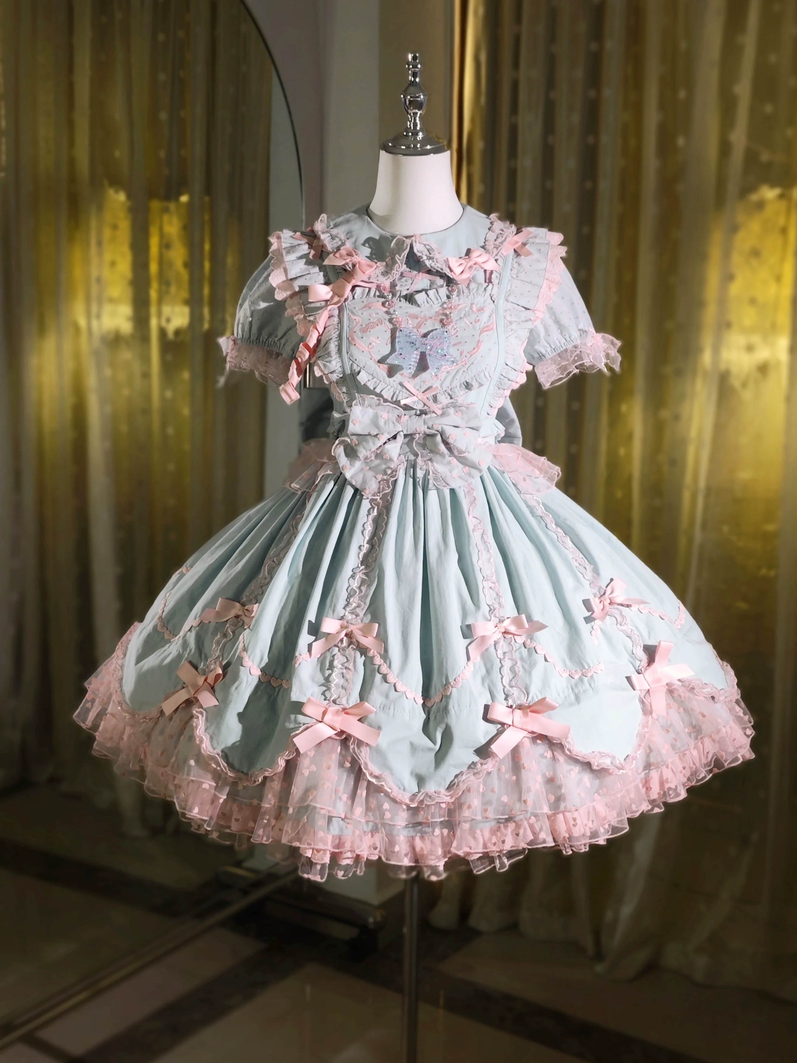 Sweet Diary SP - Vintage Lolita Jumper Dress Petal-like Hem JSK Headdress Set - Image 49