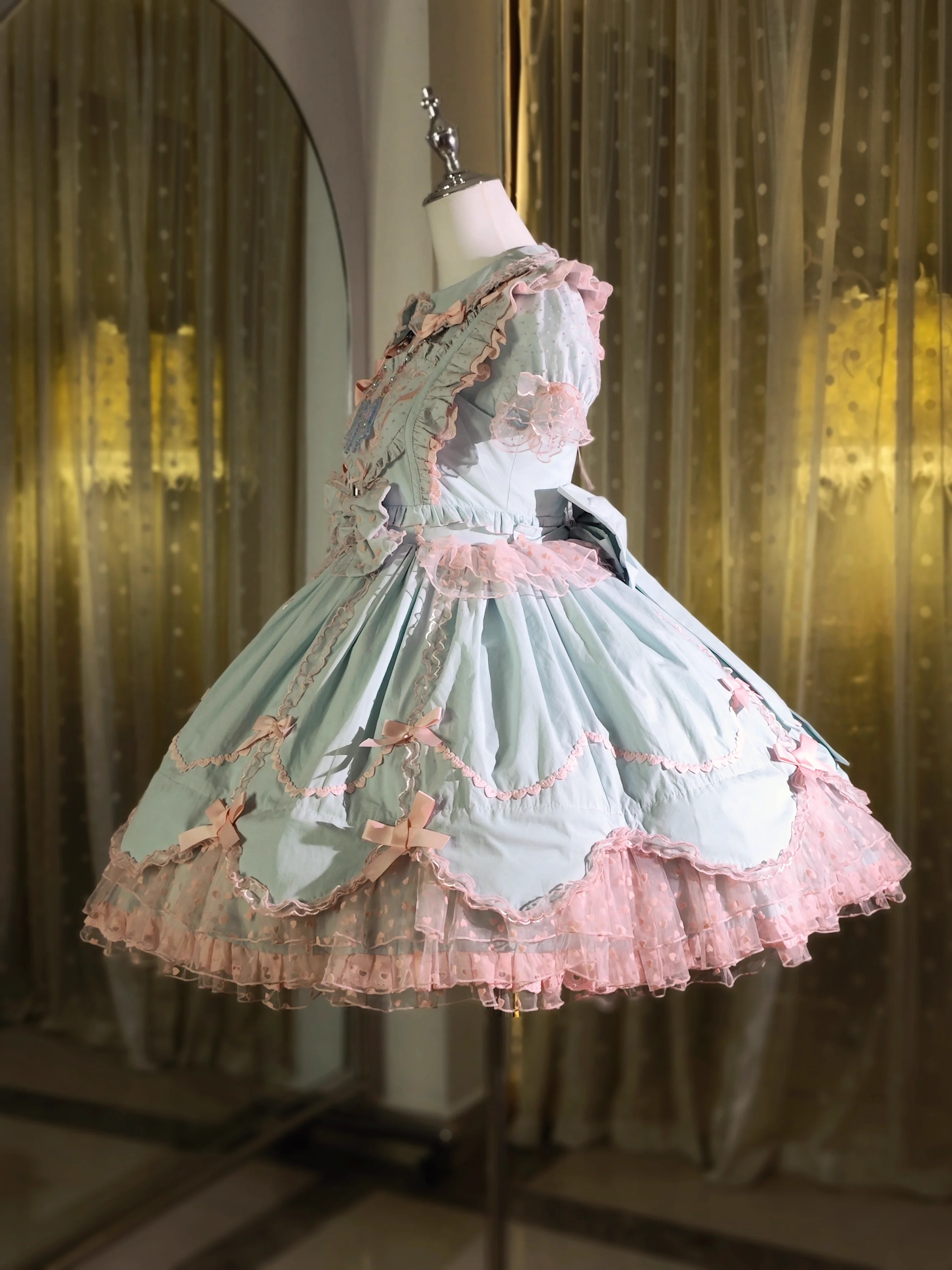Sweet Diary SP - Vintage Lolita Jumper Dress Petal-like Hem JSK Headdress Set - Image 51