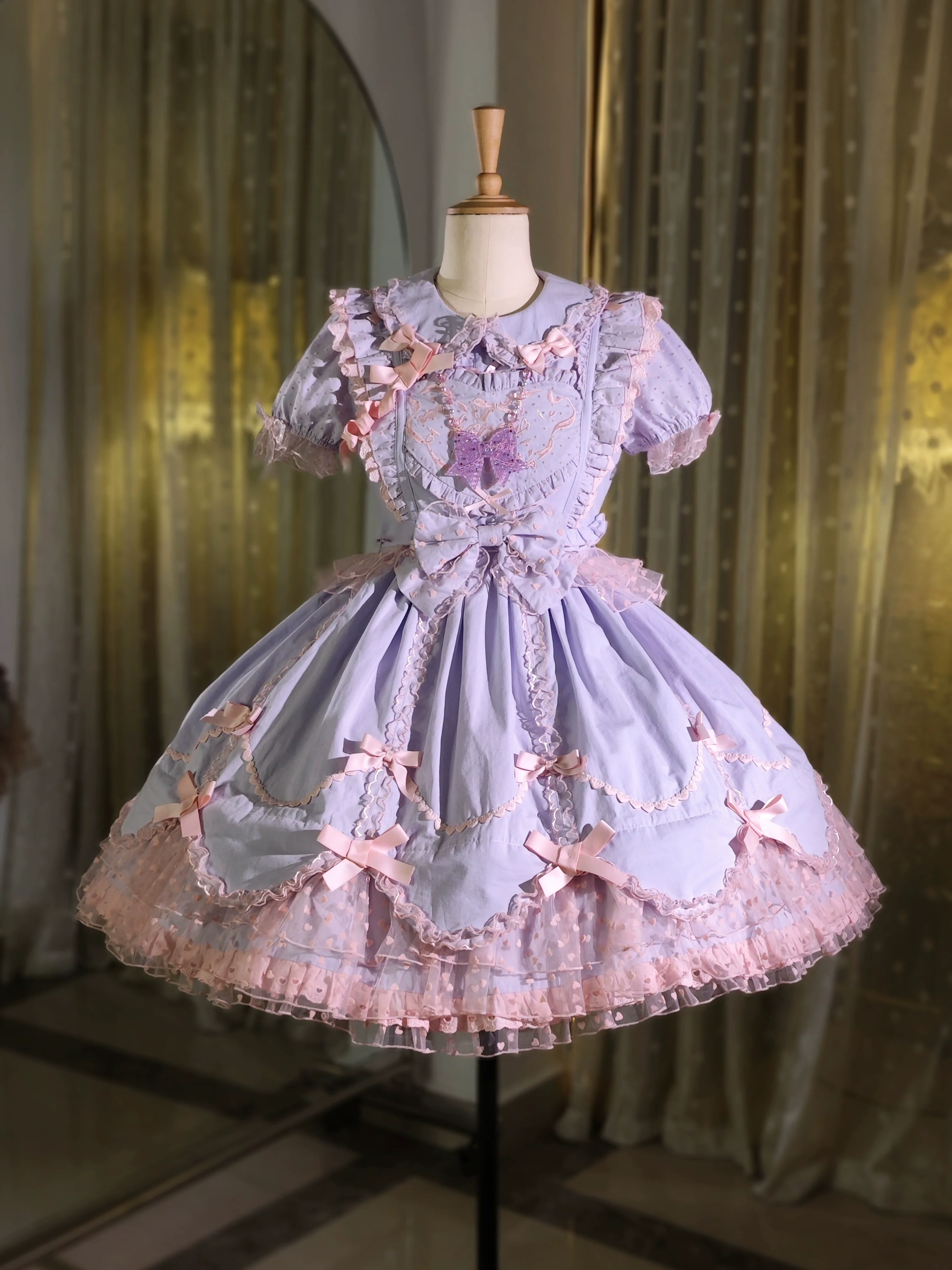 Sweet Diary SP - Vintage Lolita Jumper Dress Petal-like Hem JSK Headdress Set - Image 53