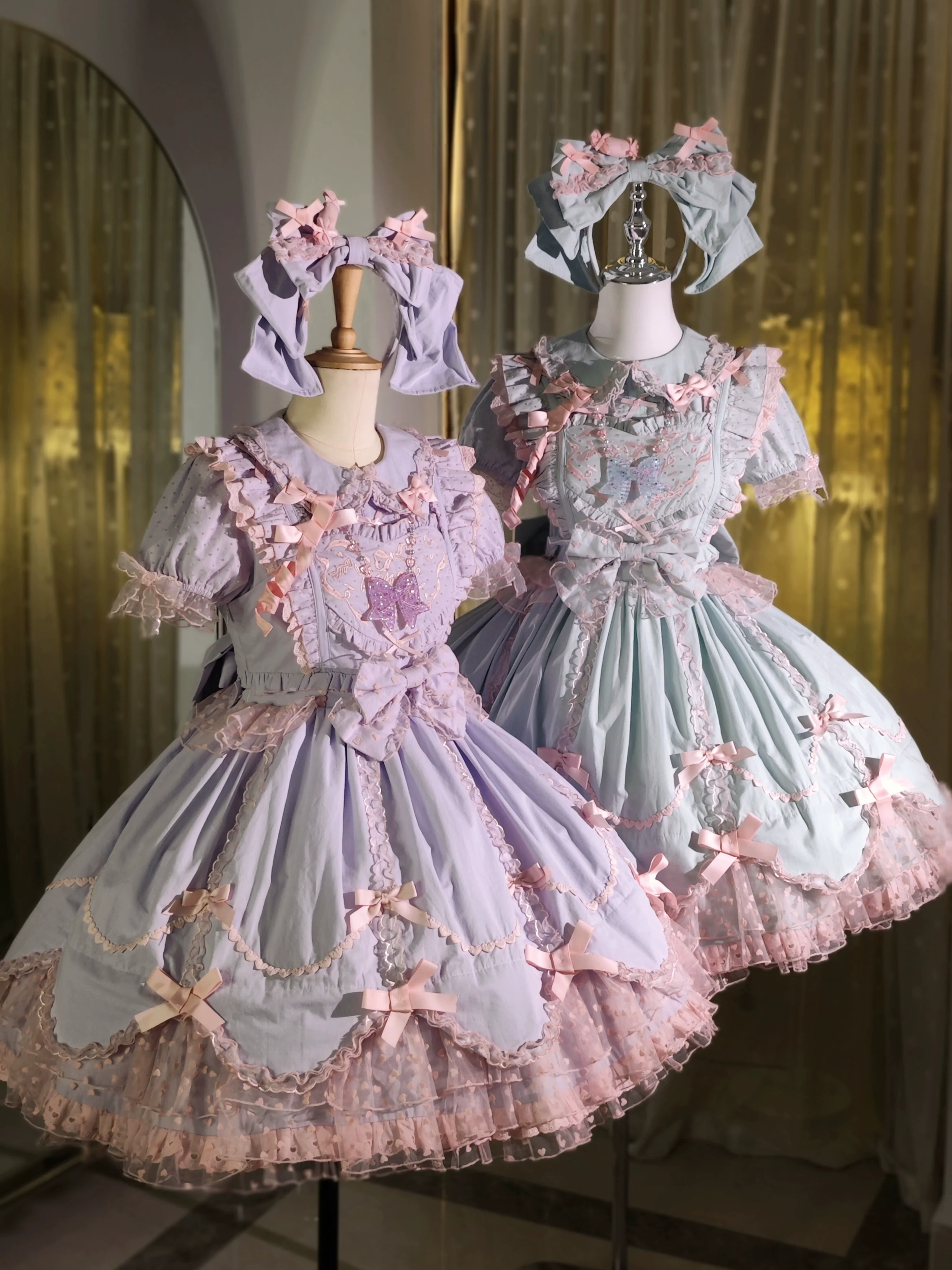 Sweet Diary SP - Vintage Lolita Jumper Dress Petal-like Hem JSK Headdress Set - Image 55