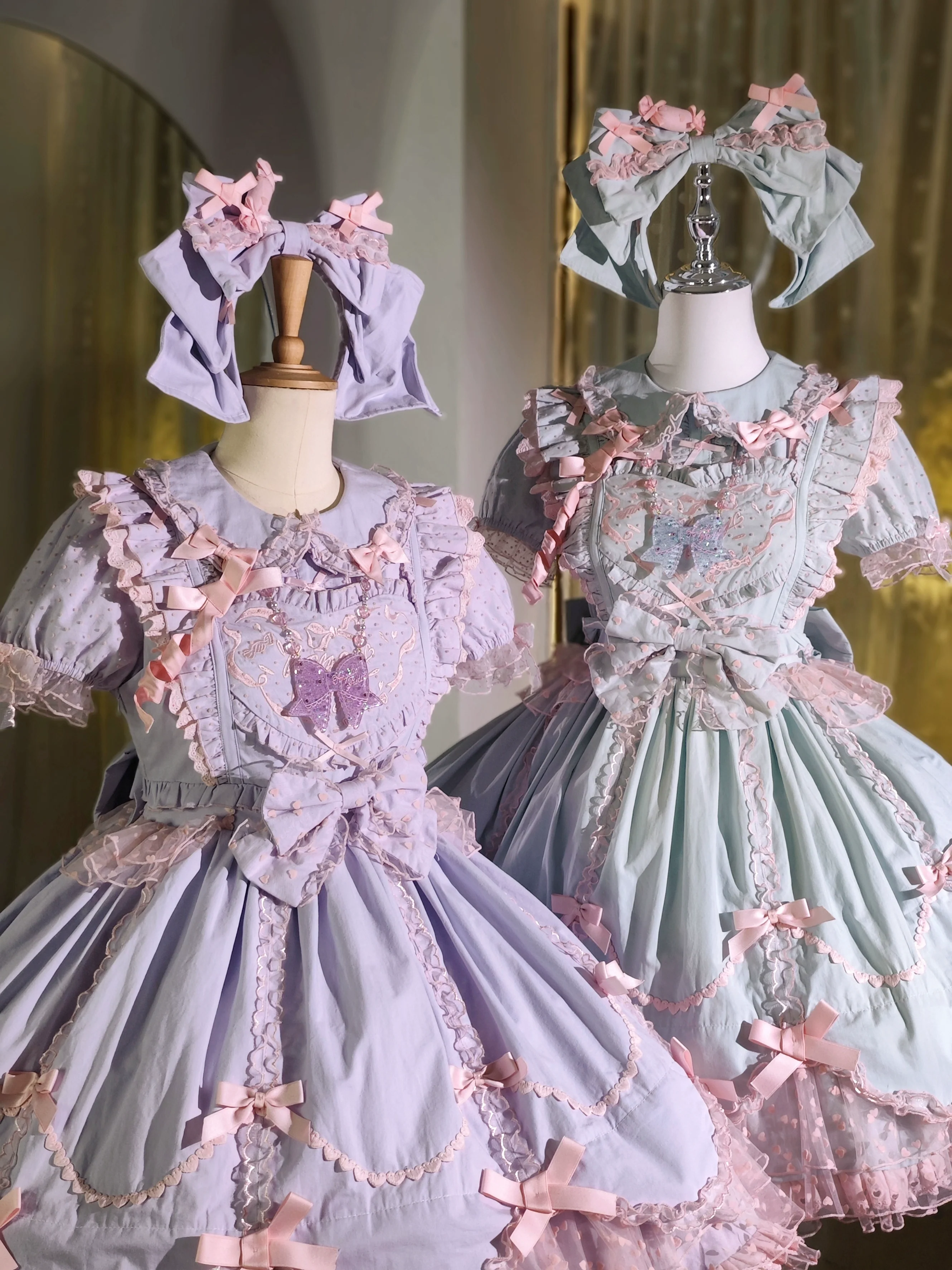 Sweet Diary SP - Vintage Lolita Jumper Dress Petal-like Hem JSK Headdress Set - Image 56
