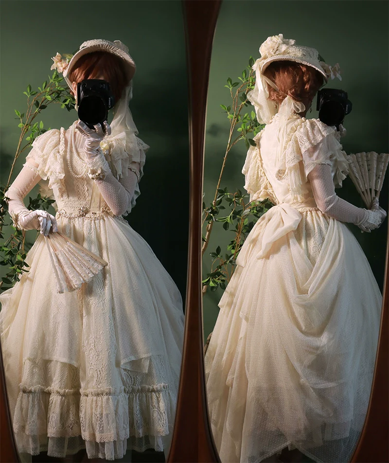 BittterSweet - Vintage Lolita OP Dress, Lace Long Dress - Image 17