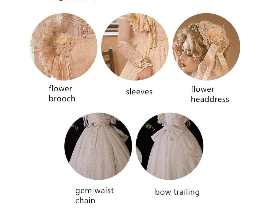 BittterSweet - Vintage Lolita OP Dress, Lace Long Dress - Image 22