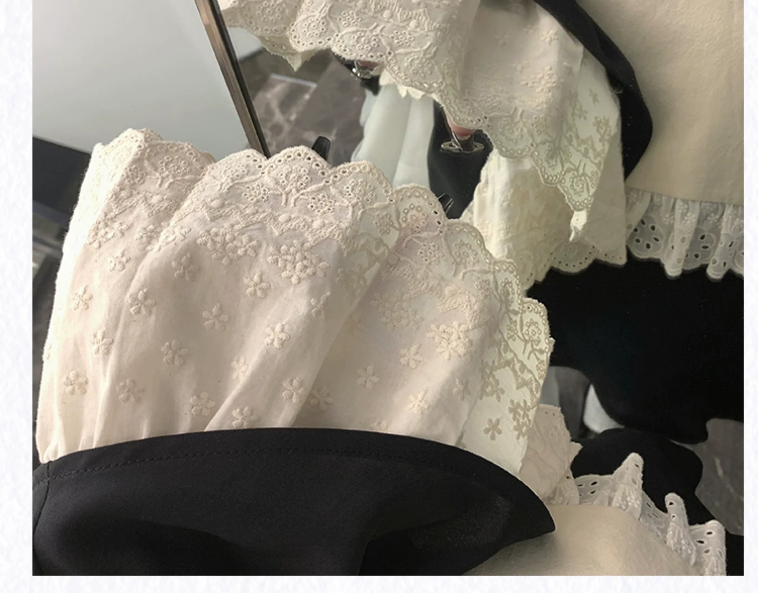 With PUJI - Kiss Kiss - Vintage Lolita OP Dress Maid Lolita Apron Dress - Image 34