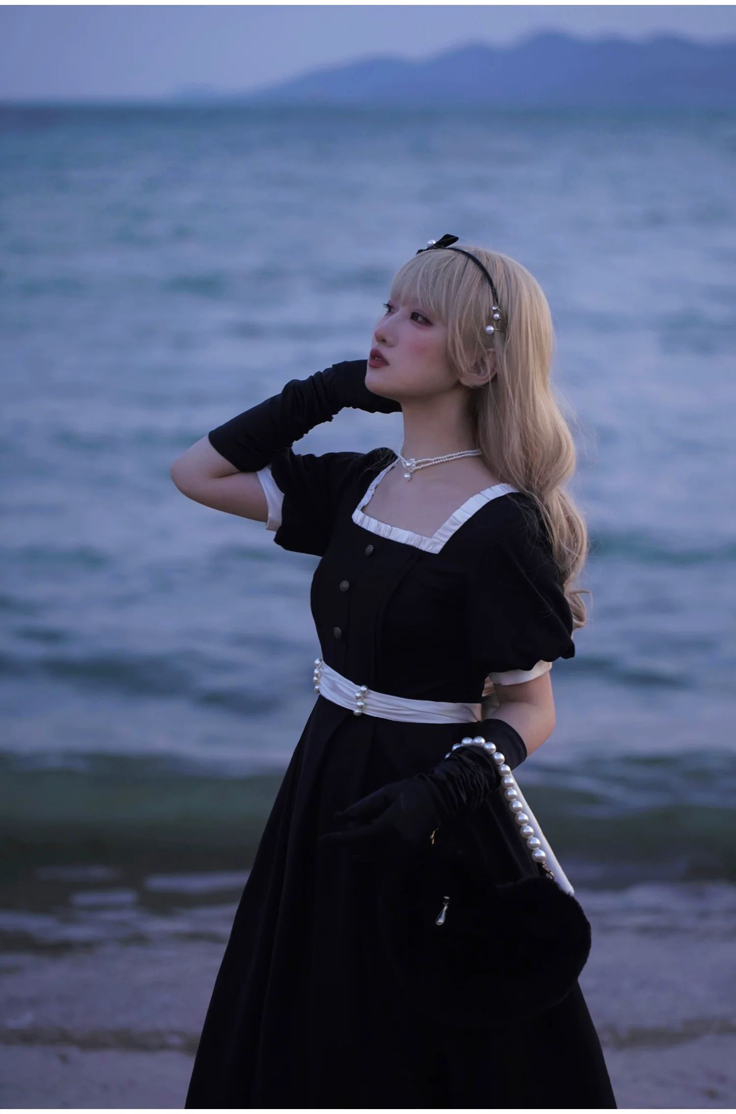 HuTaoMuJK - Thoughts - Vintage Lolita OP Dress Square Neckline Black Lolita Dress - Image 19