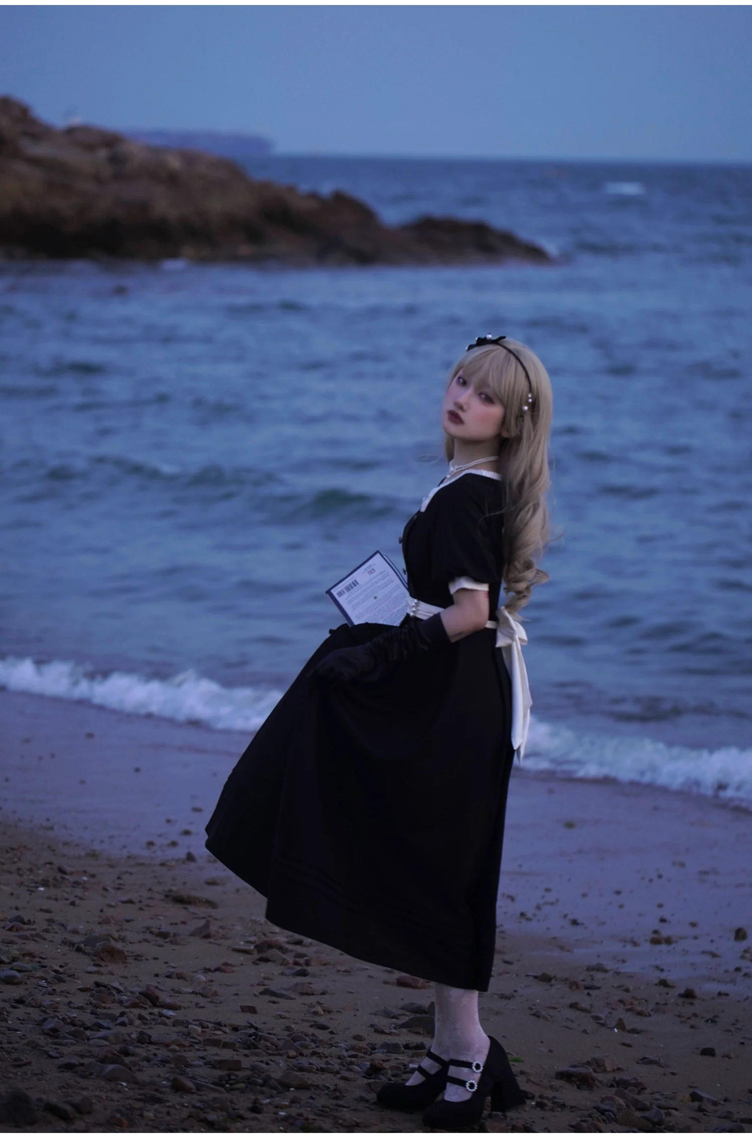 HuTaoMuJK - Thoughts - Vintage Lolita OP Dress Square Neckline Black Lolita Dress - Image 22
