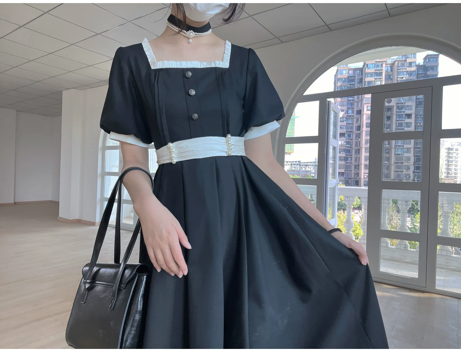 HuTaoMuJK - Thoughts - Vintage Lolita OP Dress Square Neckline Black Lolita Dress - Image 32