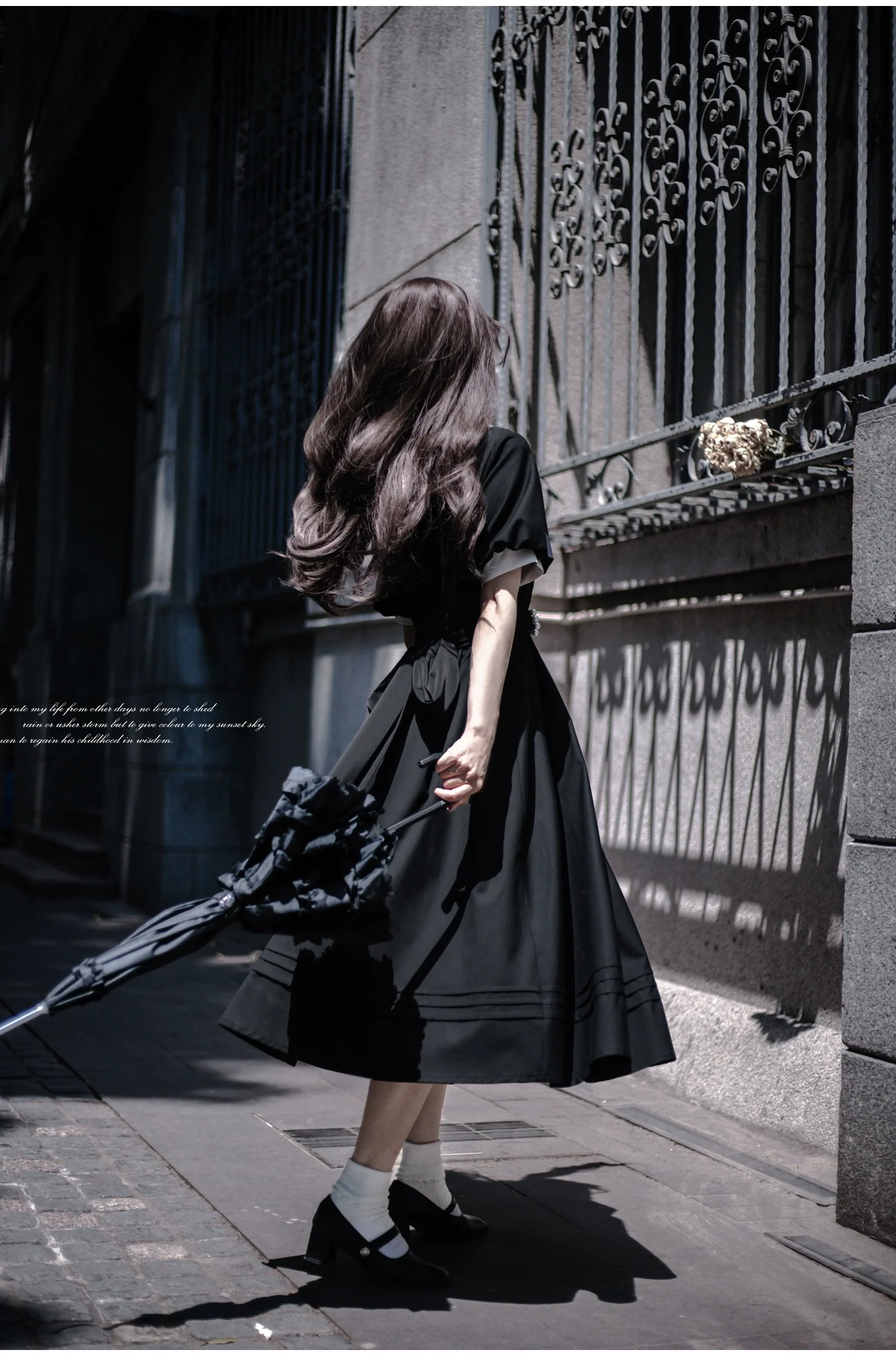 HuTaoMuJK - Thoughts - Vintage Lolita OP Dress Square Neckline Black Lolita Dress - Image 38