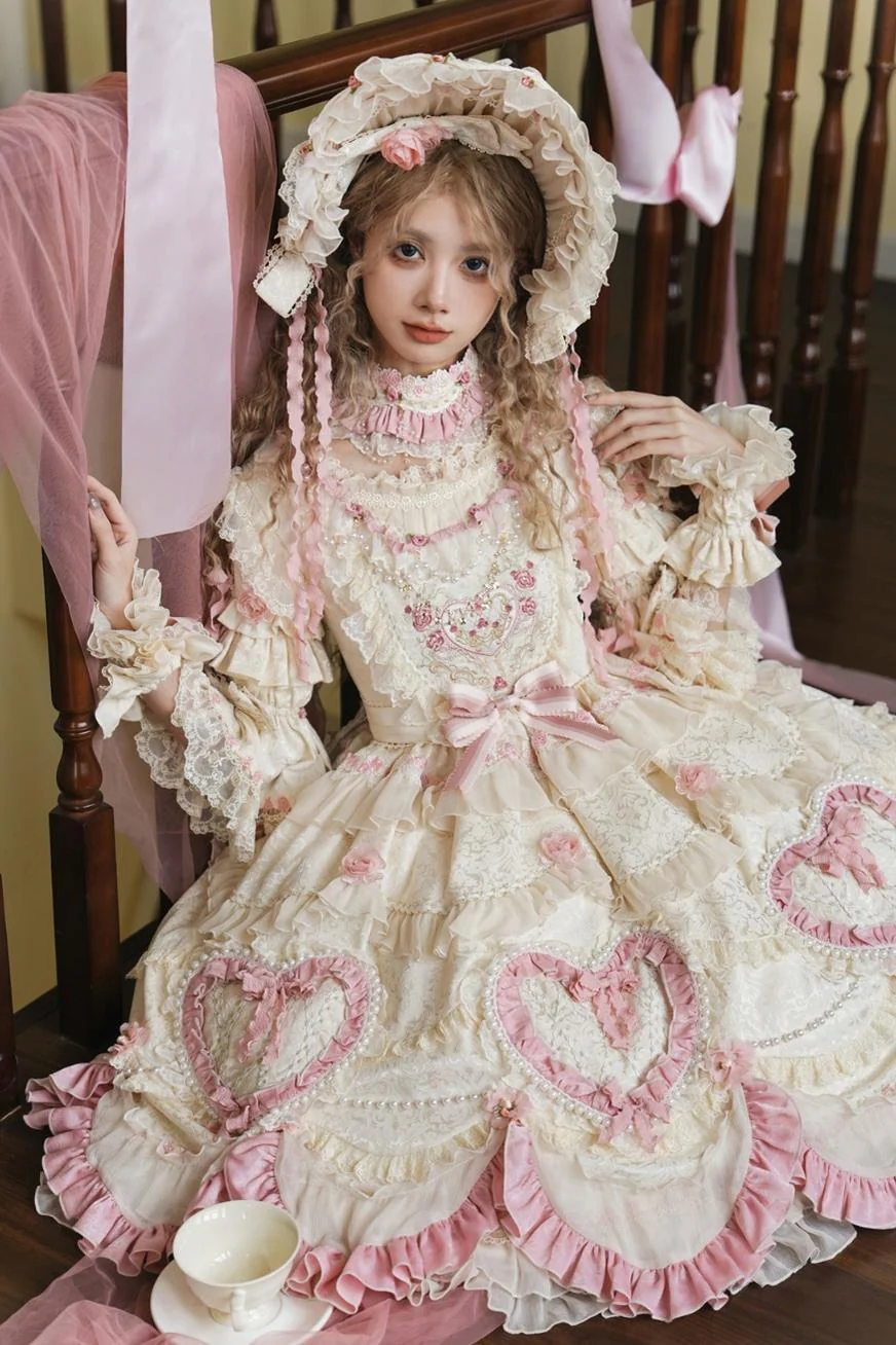 Antique Cake - Vintage Lolita OP Princess Dress Gorgeous Lolita Outfit - Image 37