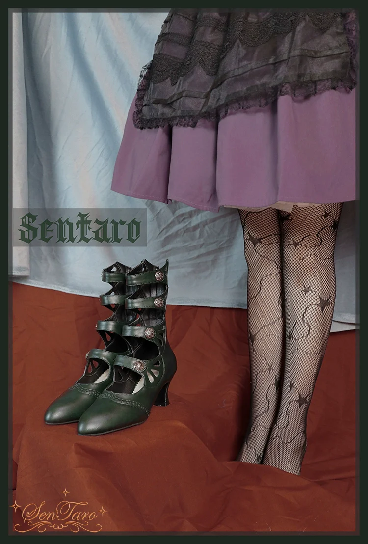 Floral Carved - Vintage Lolita Shoes Mary Jane Hollow-out Ankle Boots - Image 38