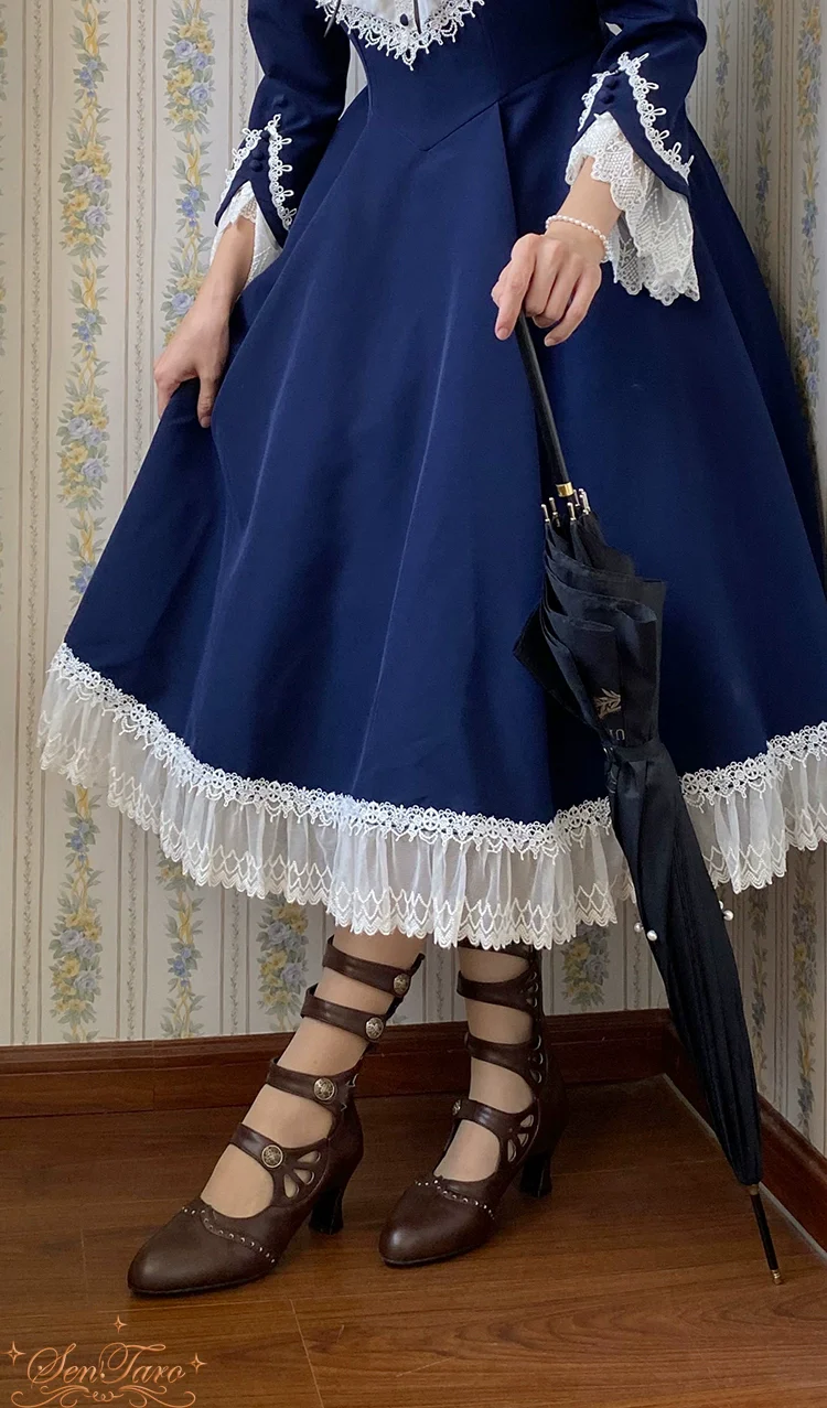 Floral Carved - Vintage Lolita Shoes Mary Jane Hollow-out Ankle Boots - Image 52