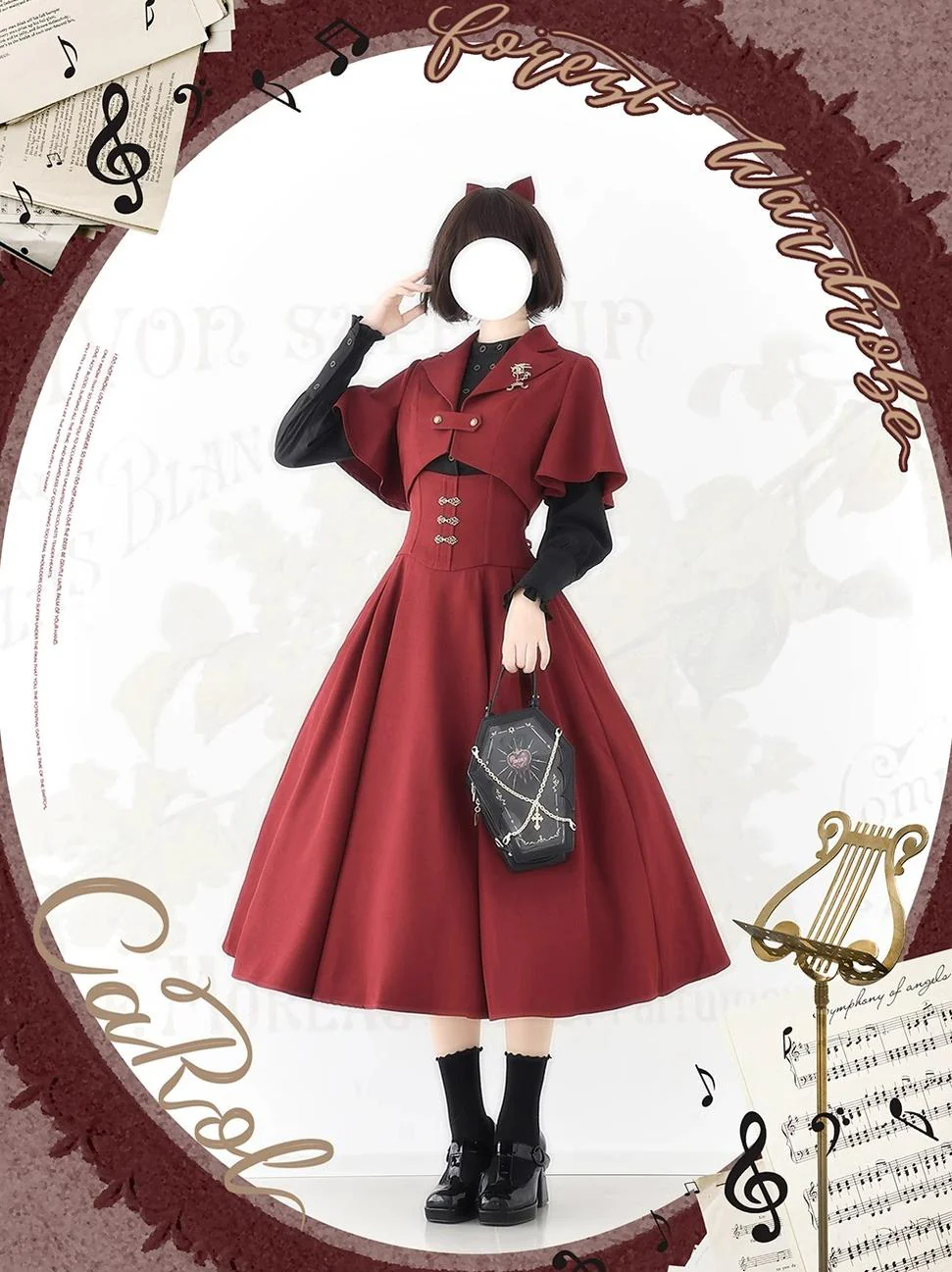 Vintage Lolita Fishbone Halter SK, Autumn Jacket - Image 12
