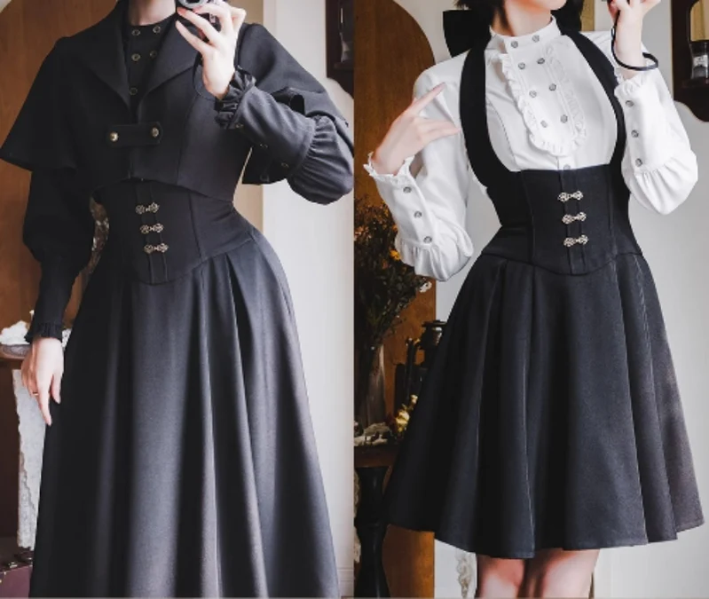 Vintage Lolita Fishbone Halter SK, Autumn Jacket - Image 17