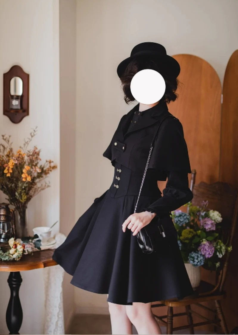 Vintage Lolita Fishbone Halter SK, Autumn Jacket - Image 25