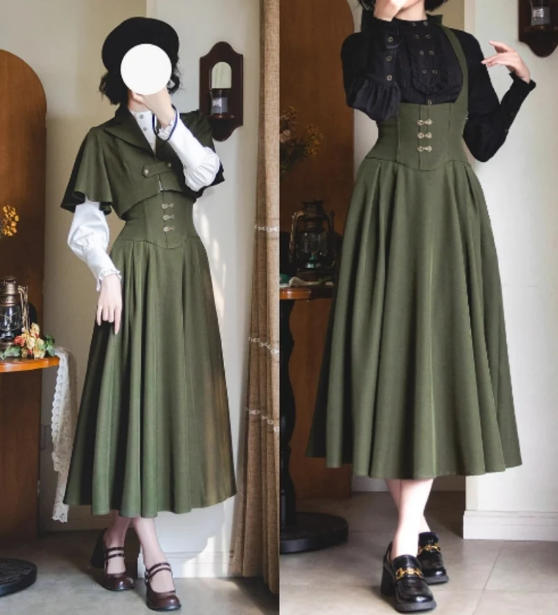Vintage Lolita Fishbone Halter SK, Autumn Jacket - Image 32