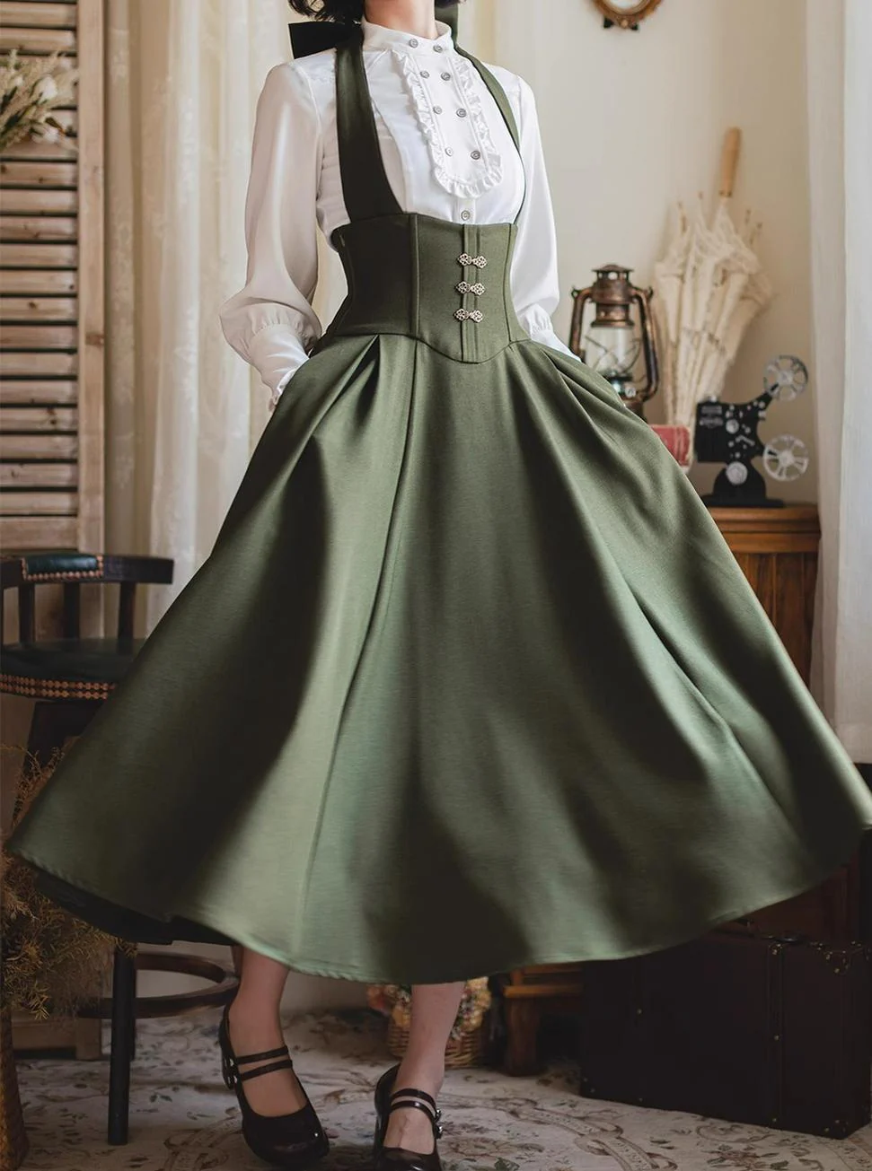 Vintage Lolita Fishbone Halter SK, Autumn Jacket - Image 33