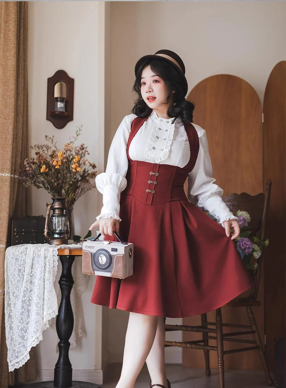 Vintage Lolita Fishbone Halter SK, Autumn Jacket - Image 36