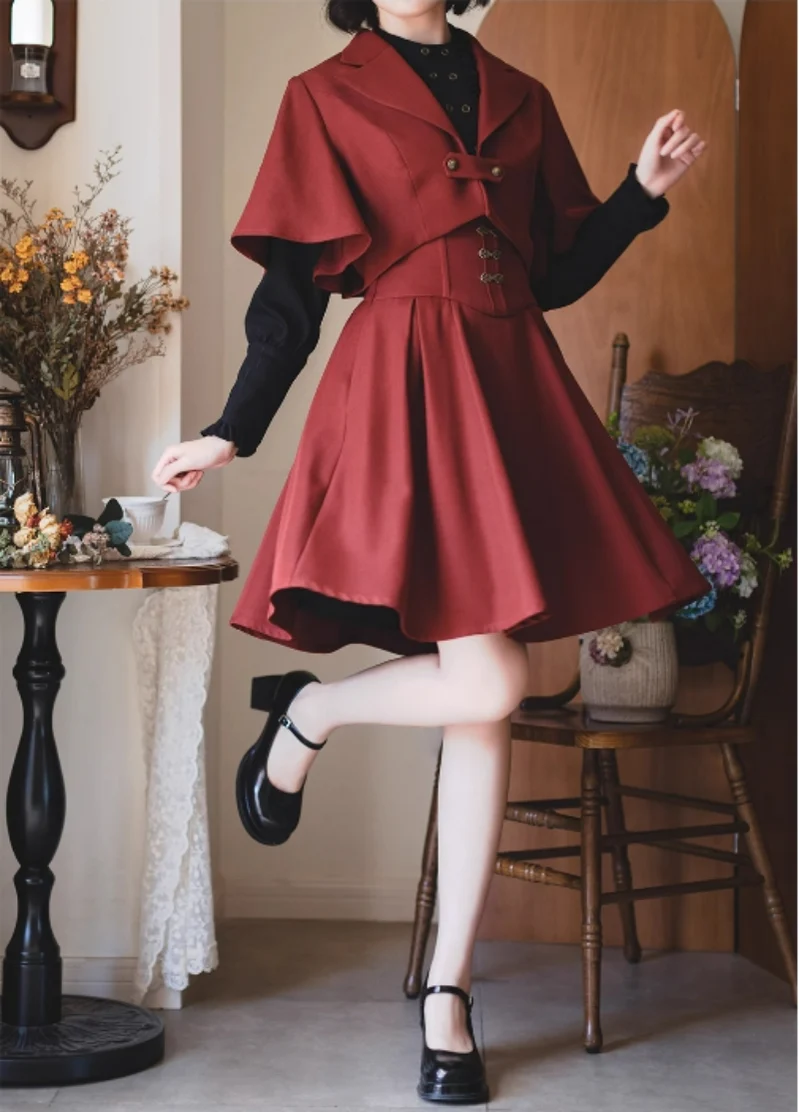 Vintage Lolita Fishbone Halter SK, Autumn Jacket - Image 38