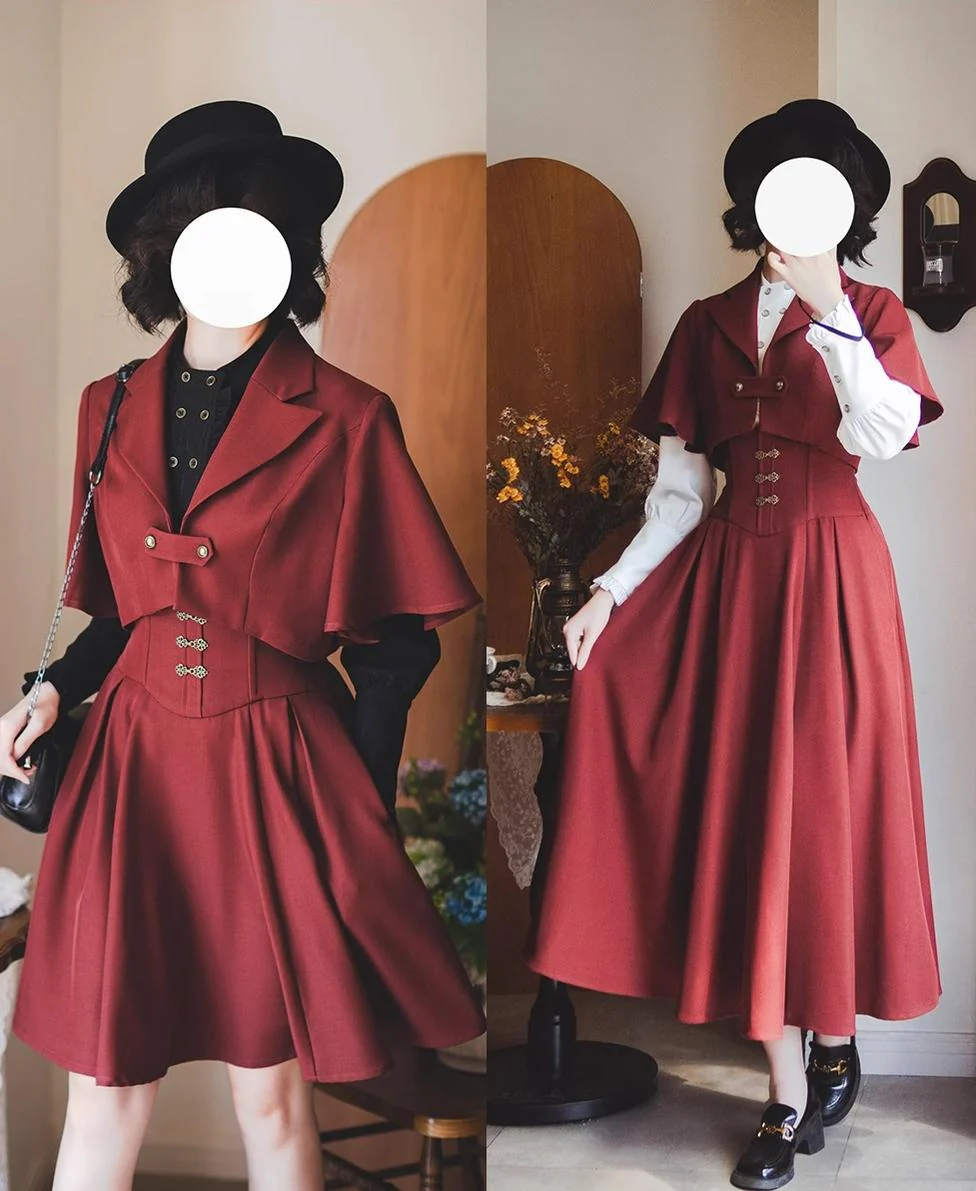 Vintage Lolita Fishbone Halter SK, Autumn Jacket - Image 39
