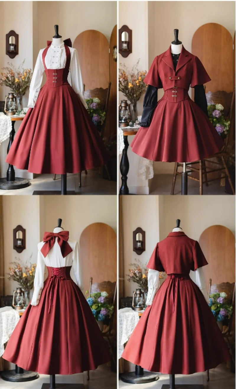 Vintage Lolita Fishbone Halter SK, Autumn Jacket - Image 40
