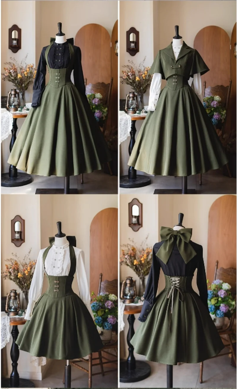Vintage Lolita Fishbone Halter SK, Autumn Jacket - Image 41