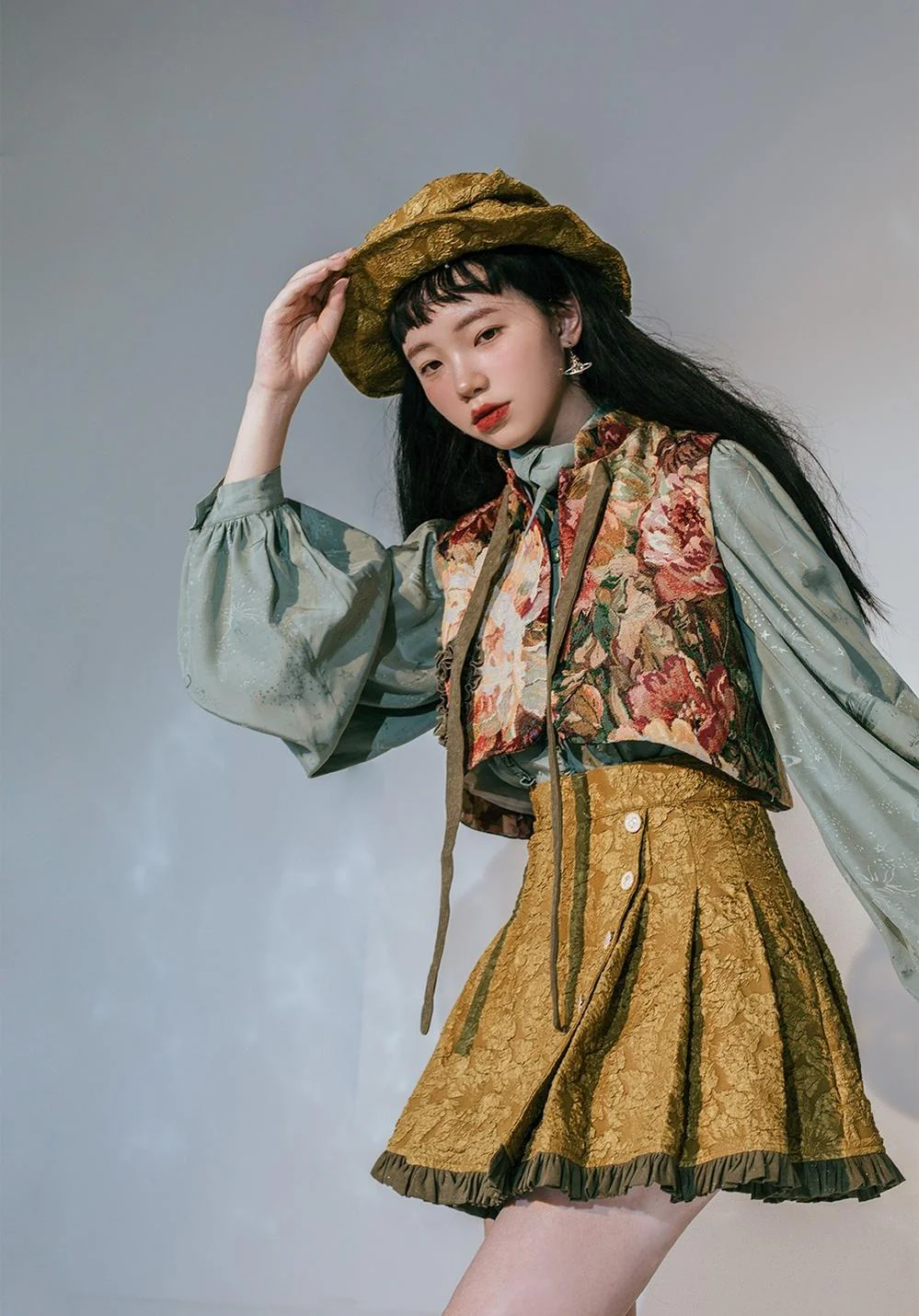 Gilded Age - Vintage Lolita Vest Suit, Oil Painting Style Skirt Coat - Image 15