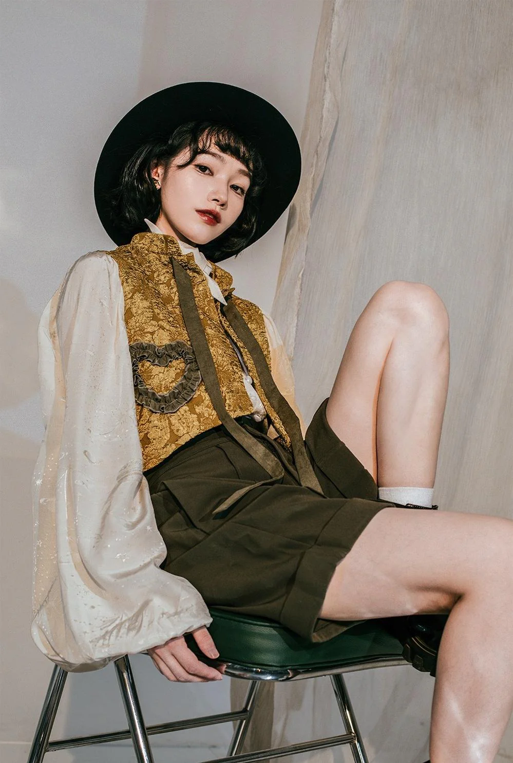 Gilded Age - Vintage Lolita Vest Suit, Oil Painting Style Skirt Coat - Image 17