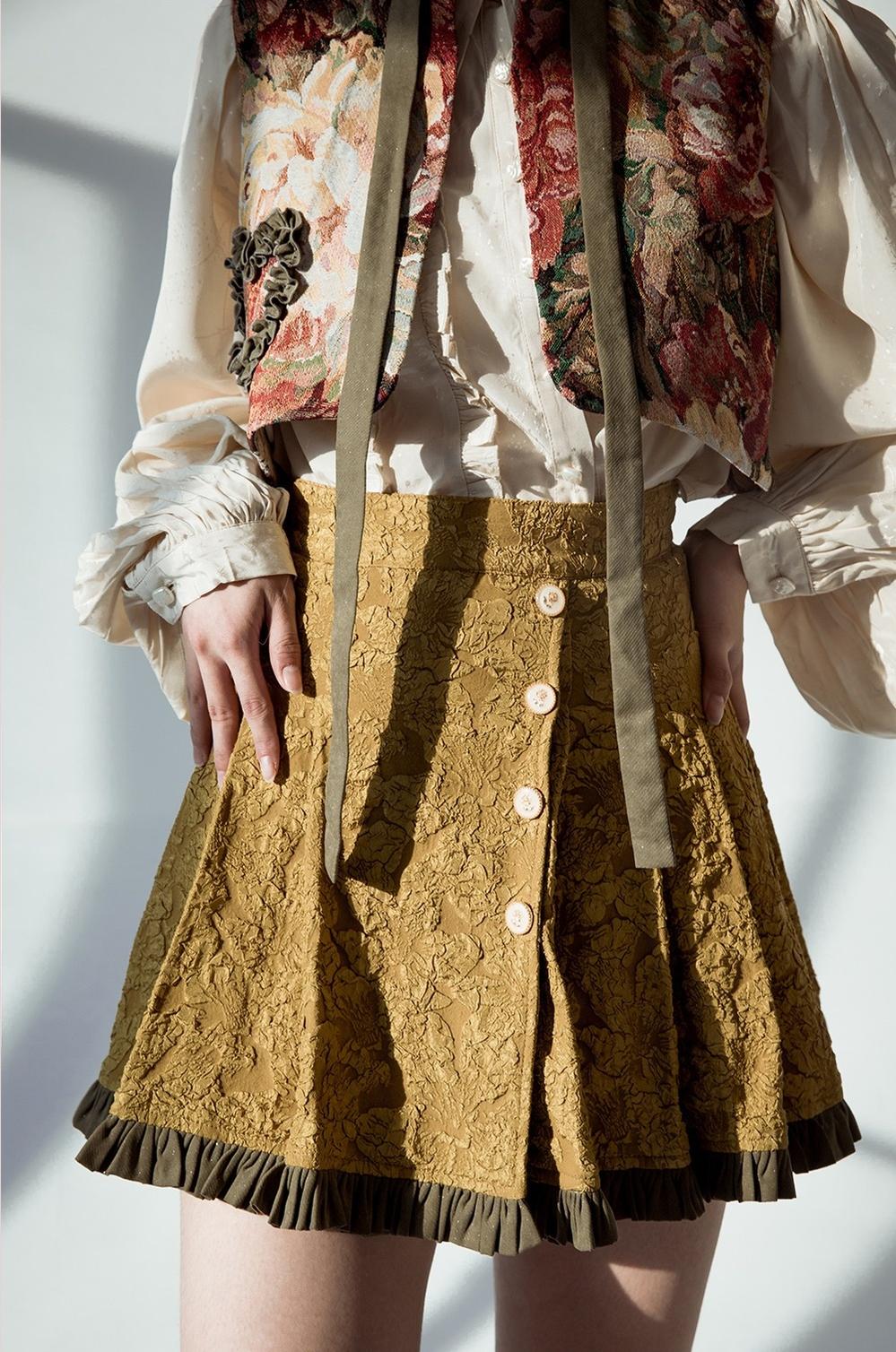 Gilded Age - Vintage Lolita Vest Suit, Oil Painting Style Skirt Coat - Image 21