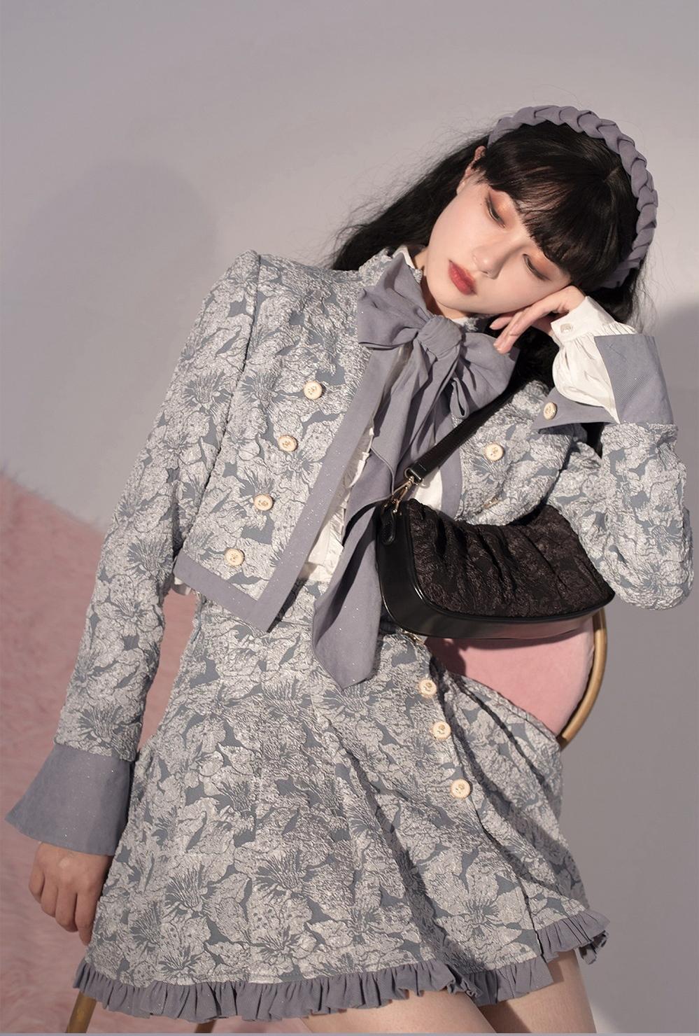 Gilded Age - Vintage Lolita Vest Suit, Oil Painting Style Skirt Coat - Image 27
