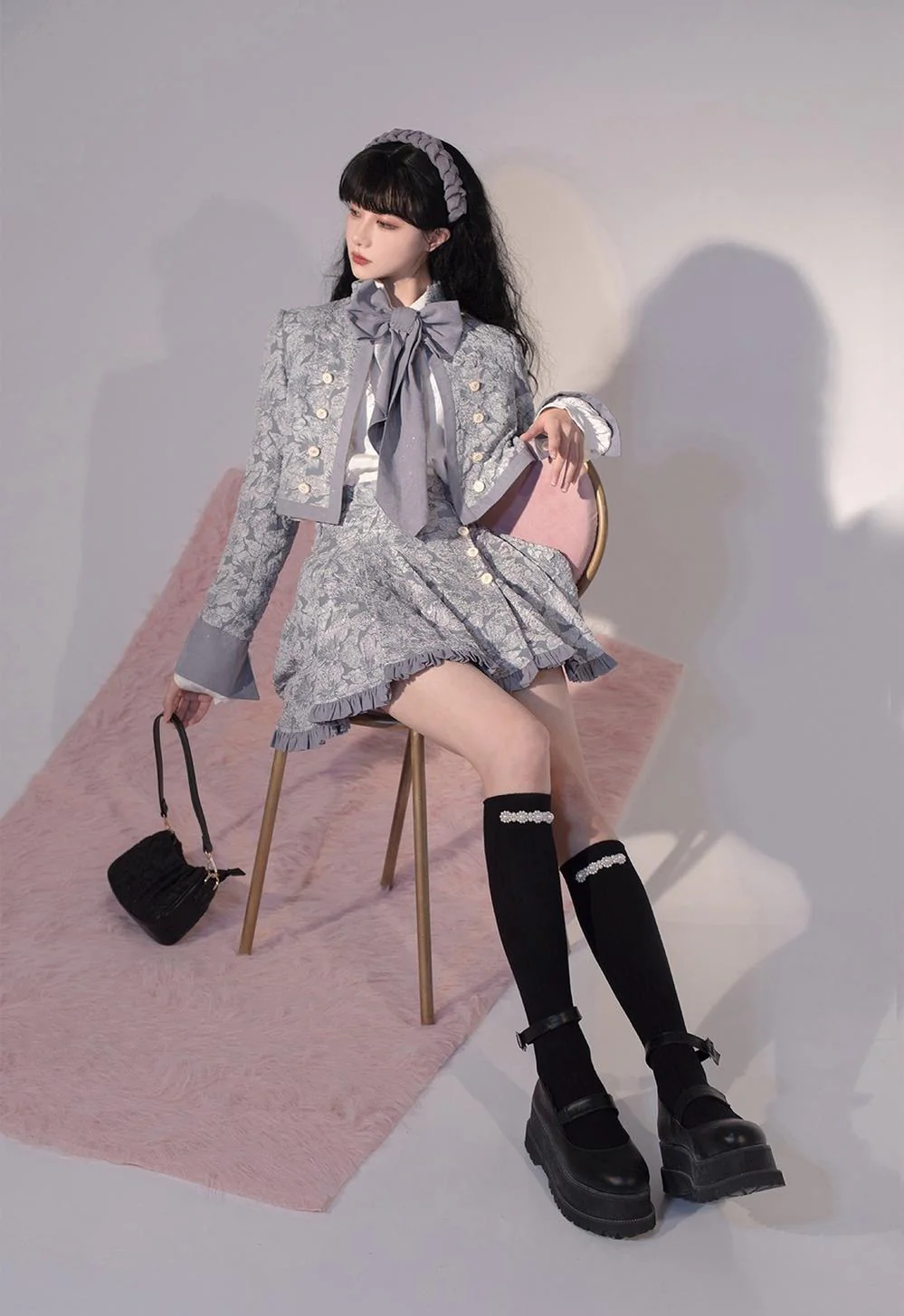 Gilded Age - Vintage Lolita Vest Suit, Oil Painting Style Skirt Coat - Image 28