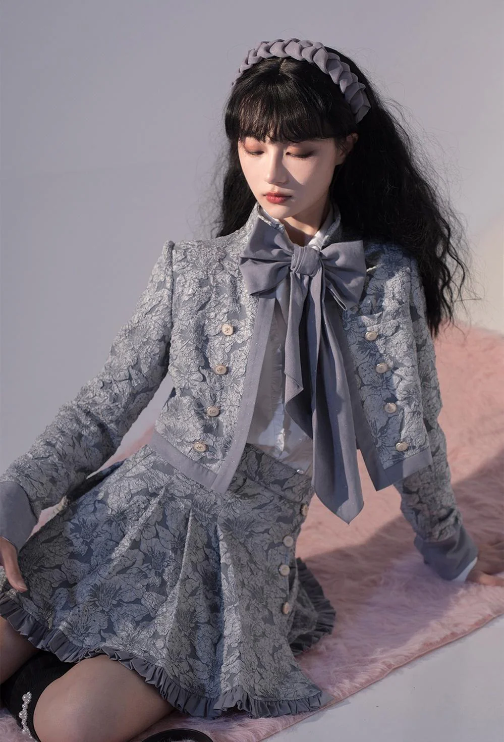 Gilded Age - Vintage Lolita Vest Suit, Oil Painting Style Skirt Coat - Image 6