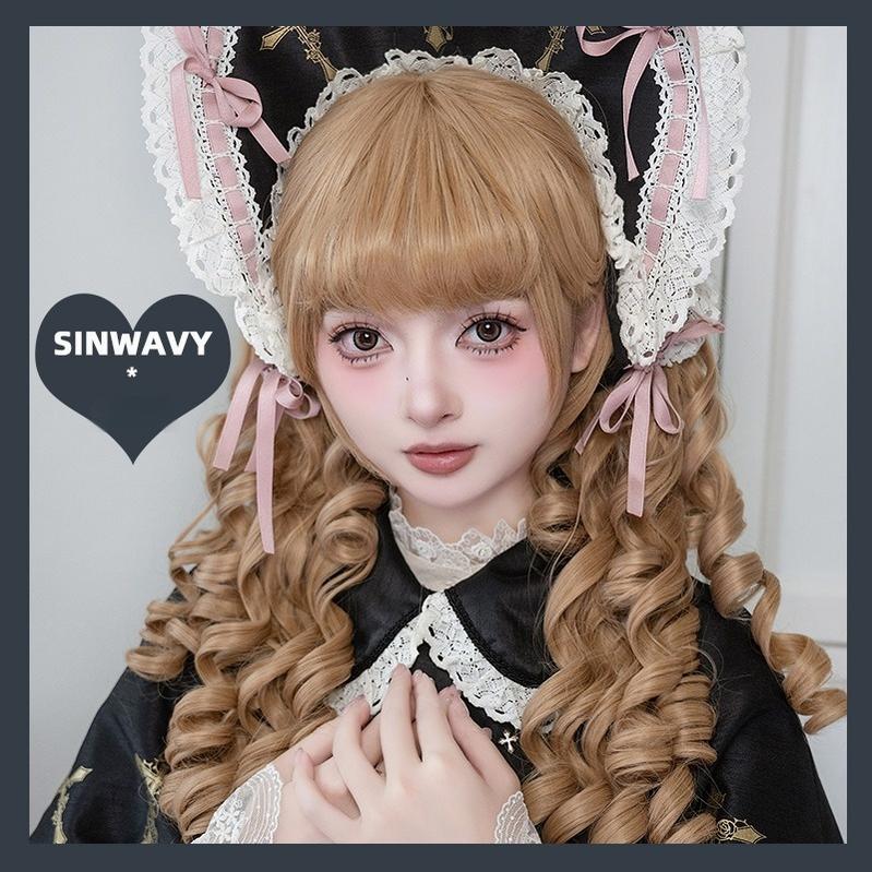 Sinwavy - Vintage Lolita Wig Double Ponytail Roman Roll Hair - Image 4