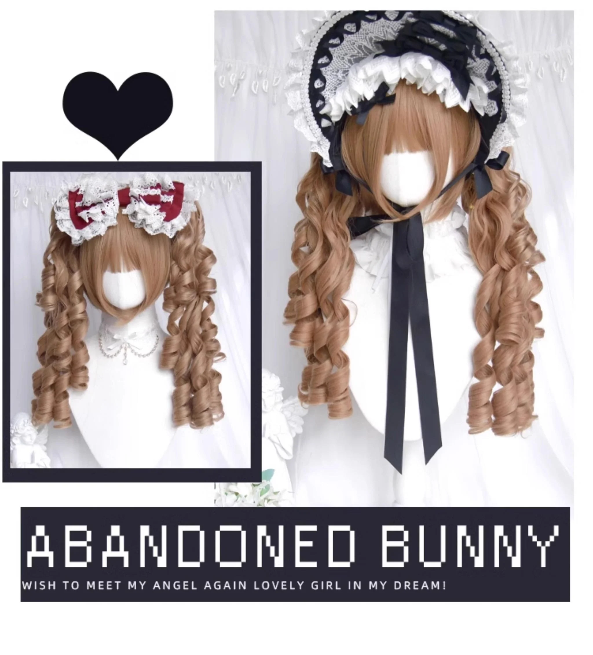 Sinwavy - Vintage Lolita Wig Double Ponytail Roman Roll Hair - Image 6