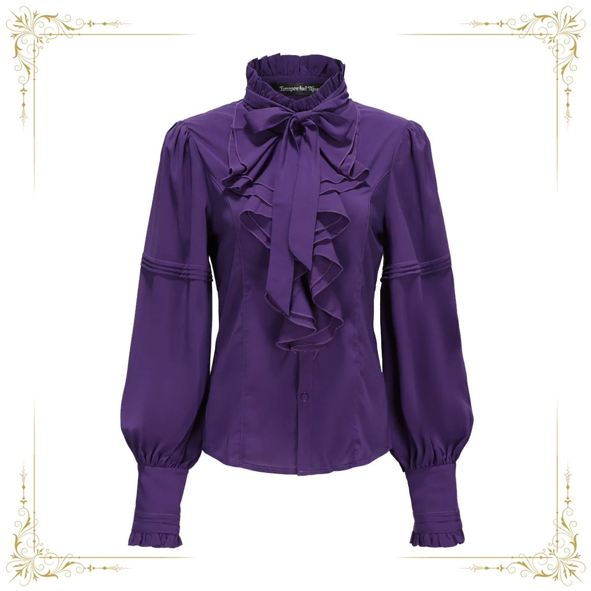 Endless Promises - Vintage Ouji Lolita Shirt with Ruffle and Jabot Collar - Image 3
