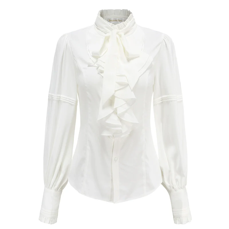 Endless Promises - Vintage Ouji Lolita Shirt with Ruffle and Jabot Collar - Image 4