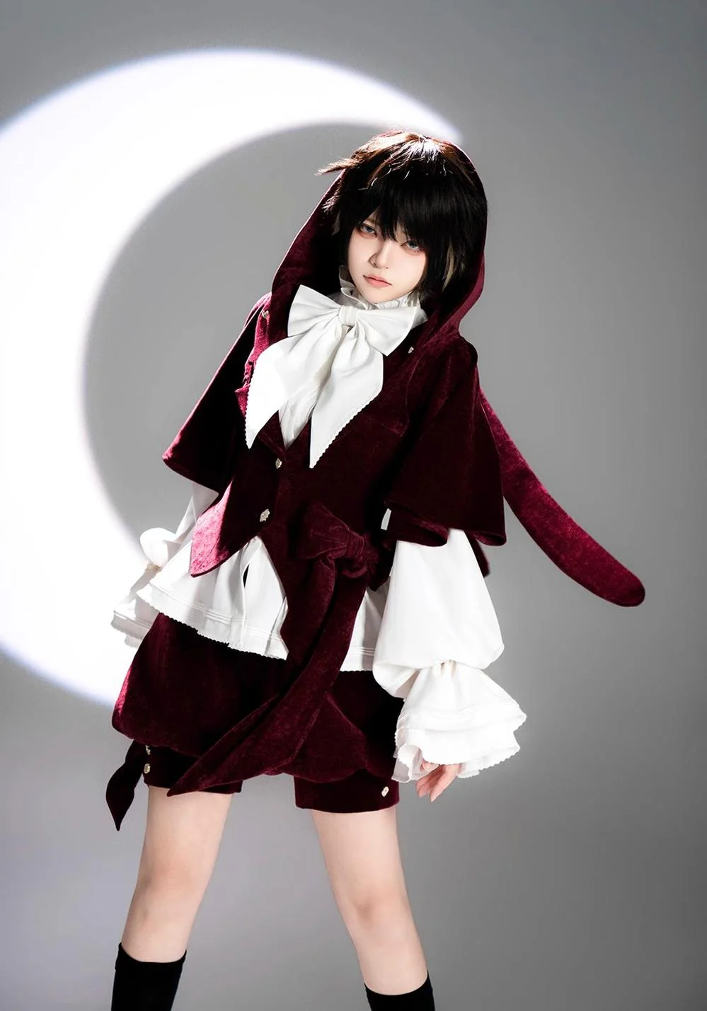 Hunting Rabbit - Vintage Red Ouji Suit With Bunny Ear Hooded Jacket - Image 17
