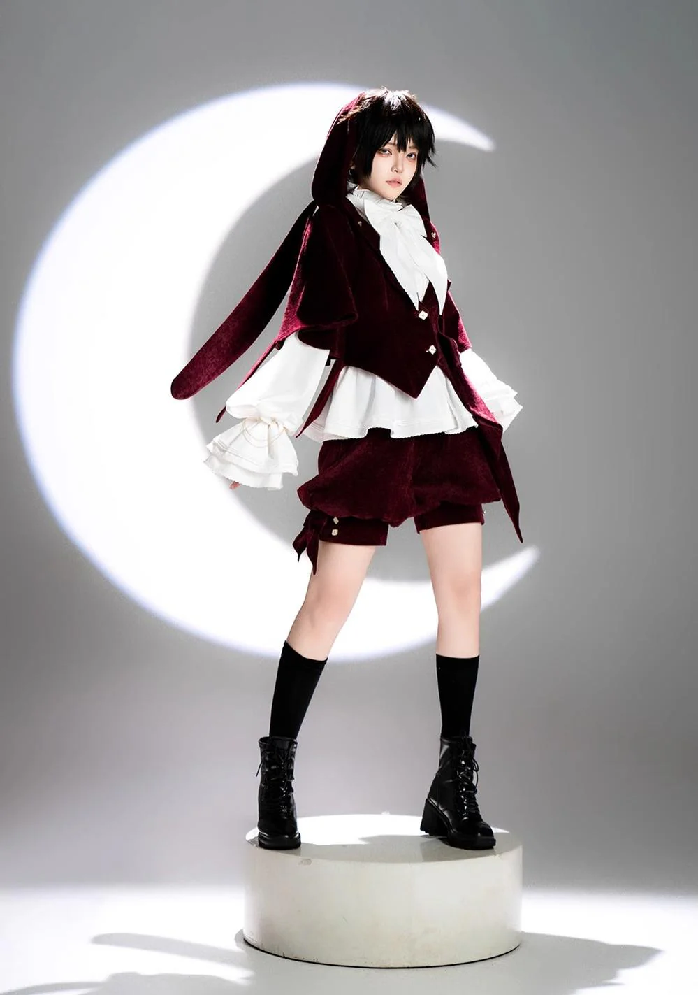 Hunting Rabbit - Vintage Red Ouji Suit With Bunny Ear Hooded Jacket - Image 19