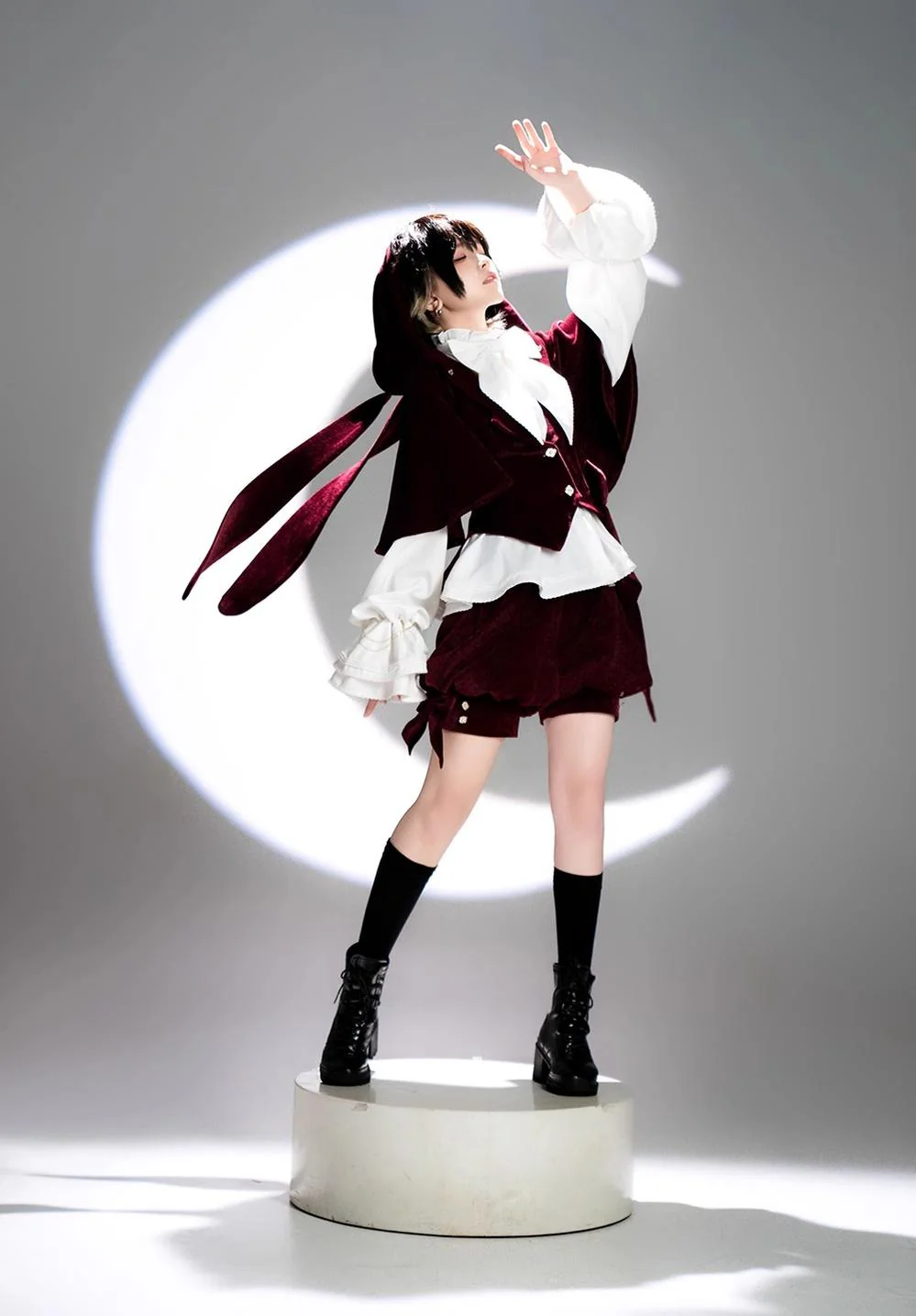 Hunting Rabbit - Vintage Red Ouji Suit With Bunny Ear Hooded Jacket - Image 20