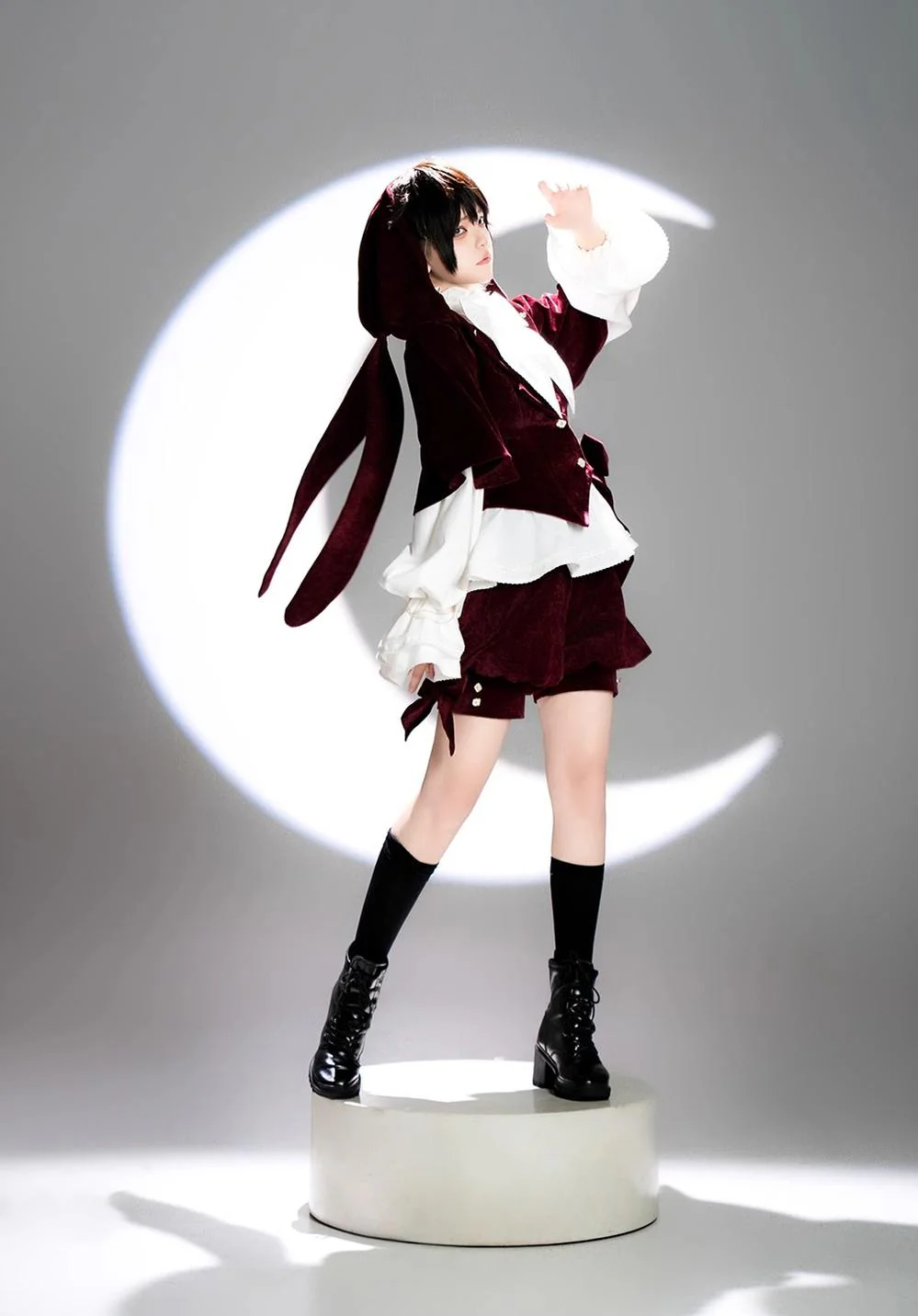 Hunting Rabbit - Vintage Red Ouji Suit With Bunny Ear Hooded Jacket - Image 21