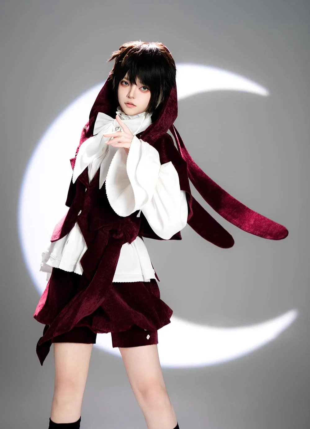 Hunting Rabbit - Vintage Red Ouji Suit With Bunny Ear Hooded Jacket - Image 36