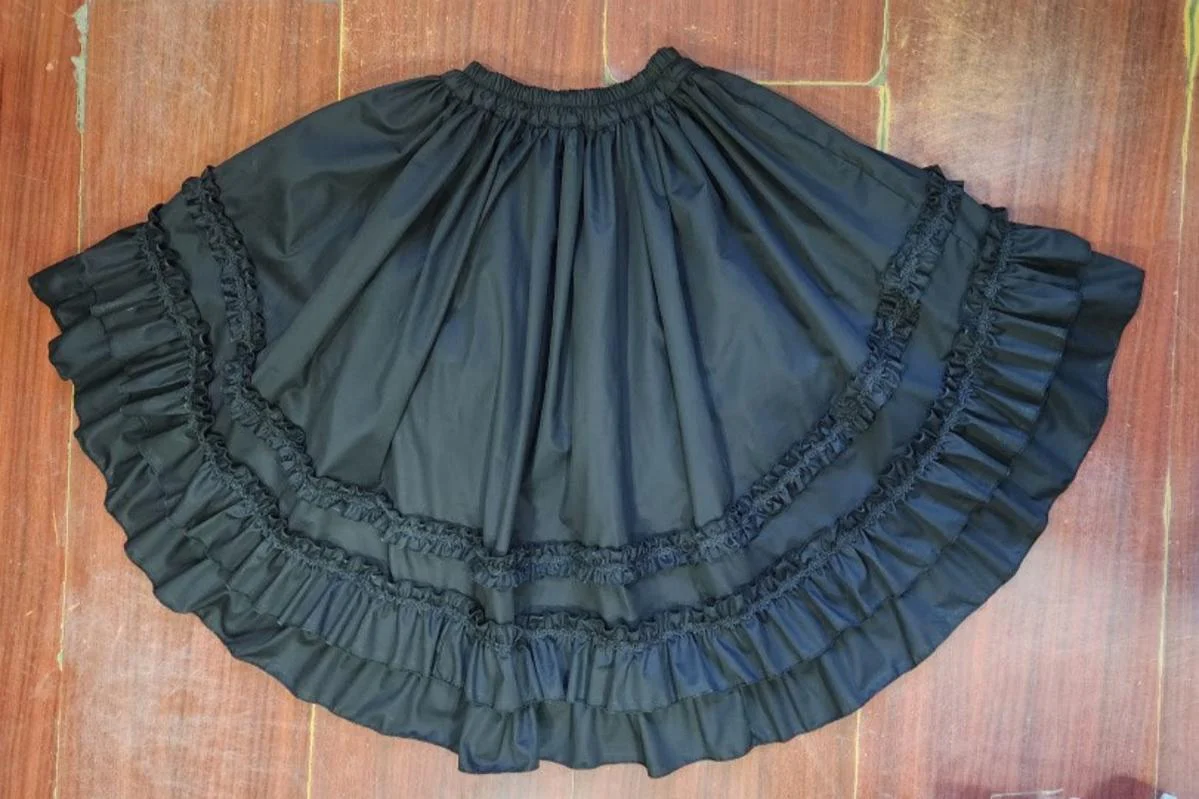 Cotton Lolita Embroidered Petticoat, Rose Hem